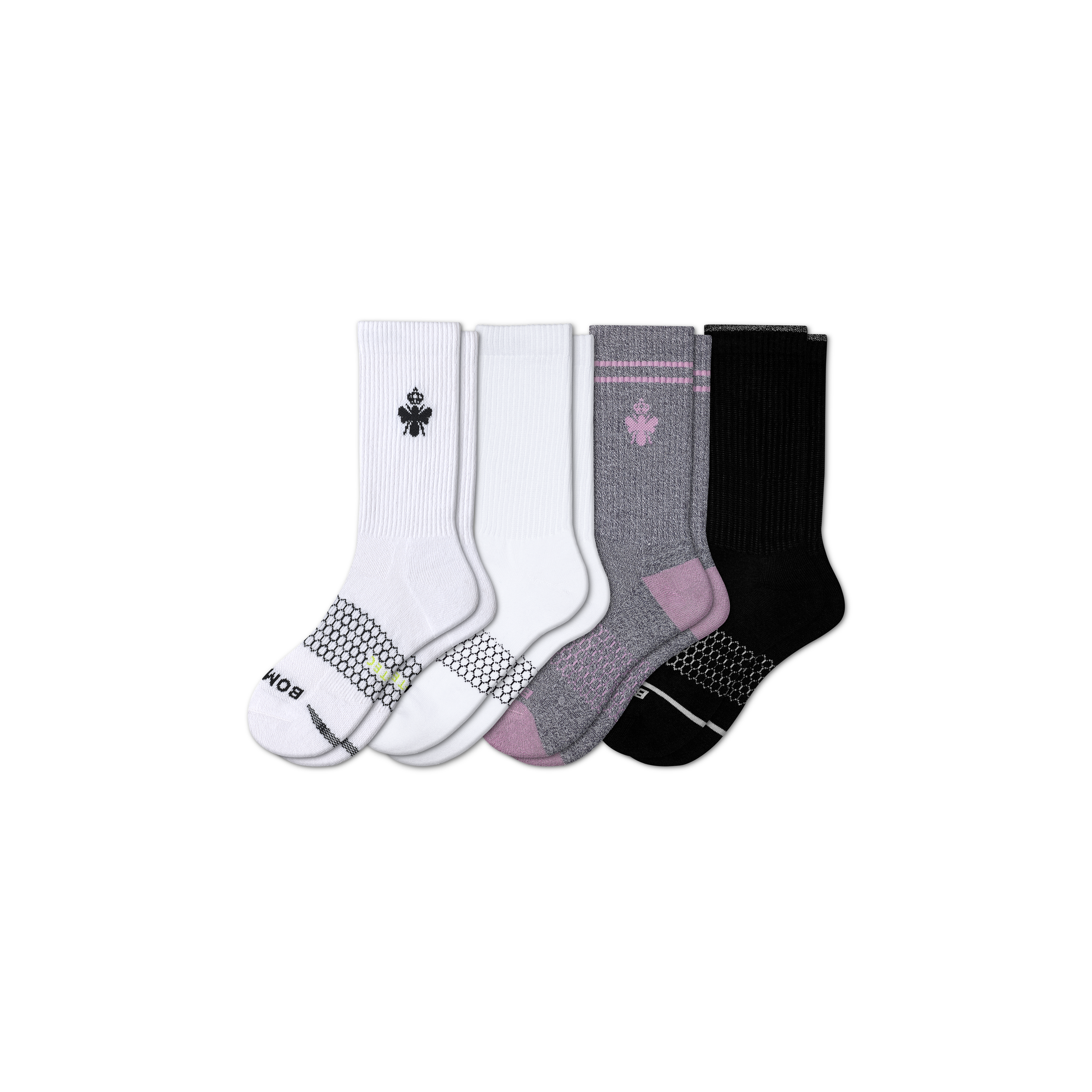 Bombas Calf Sock Starter 4-pack In White Mix