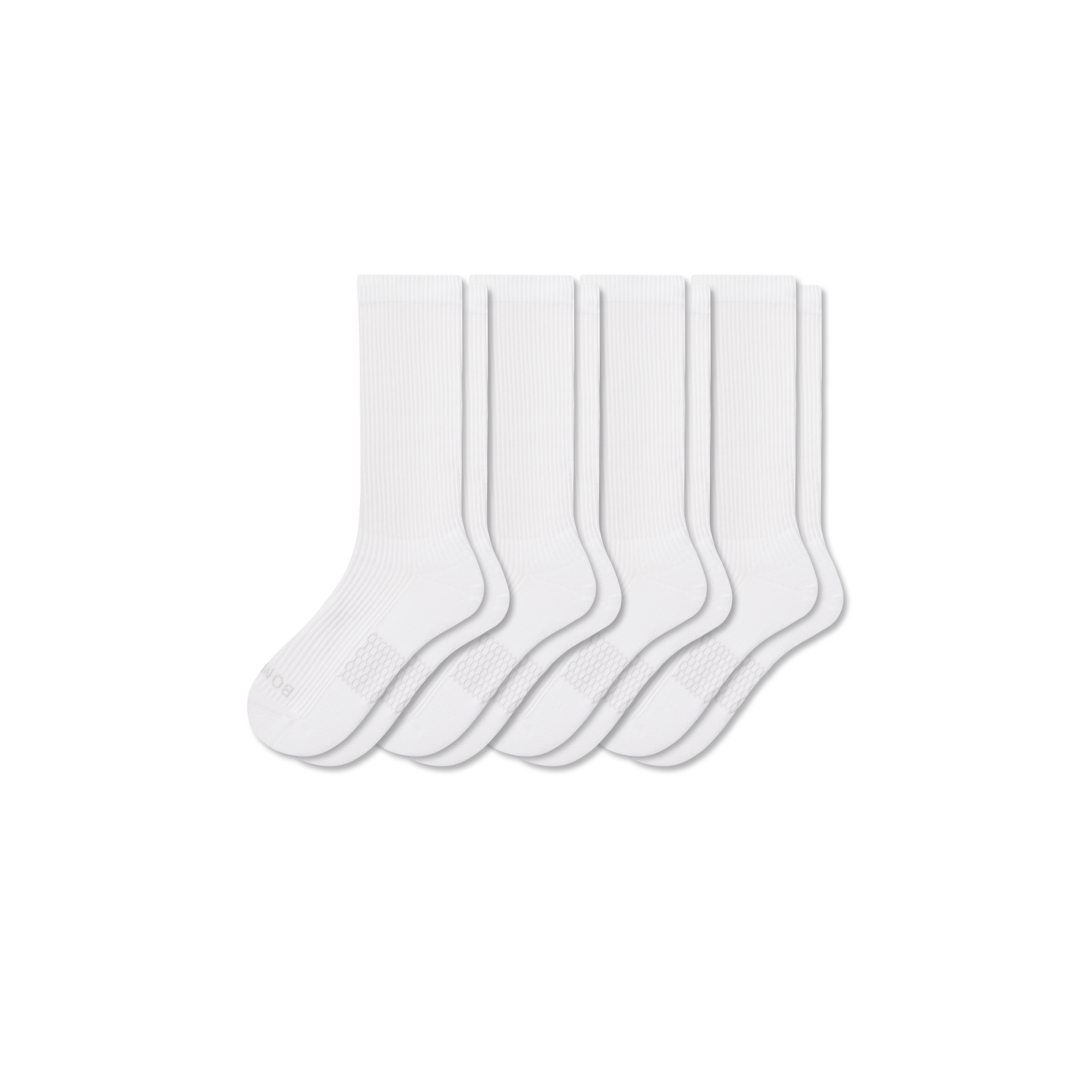 Bombas Modern Rib Calf Sock 4-pack In White