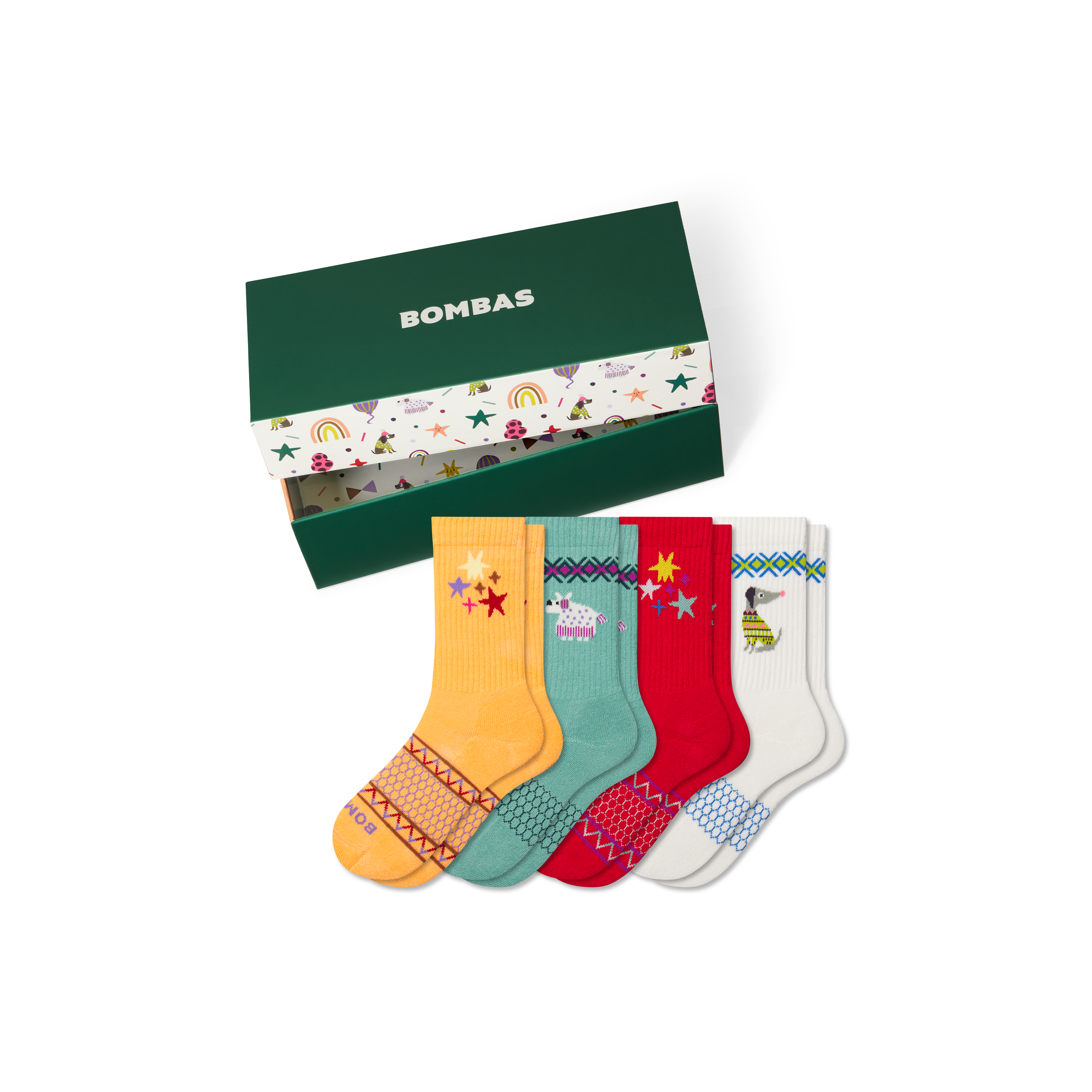 Youth Holiday Calf Sock 4-Pack Gift Box