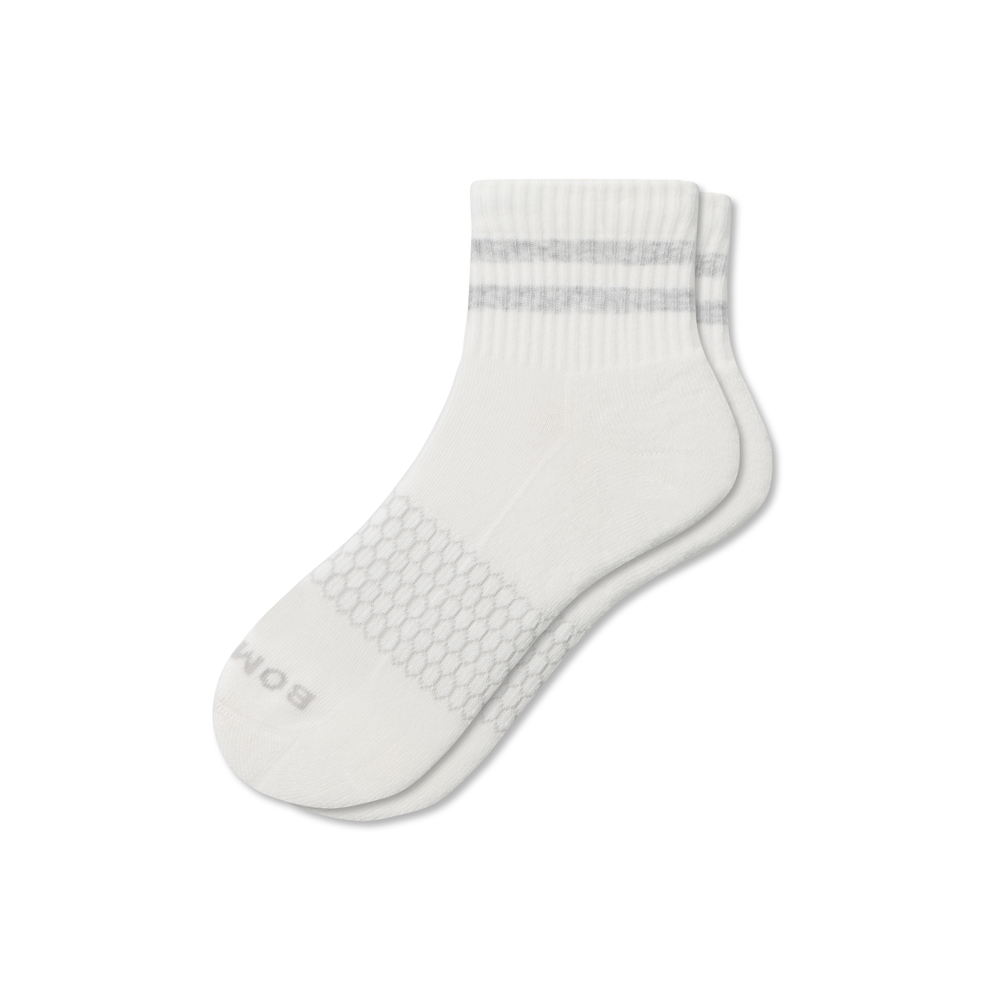 Bombas Vintage Stripes Quarter Socks In Light Grey