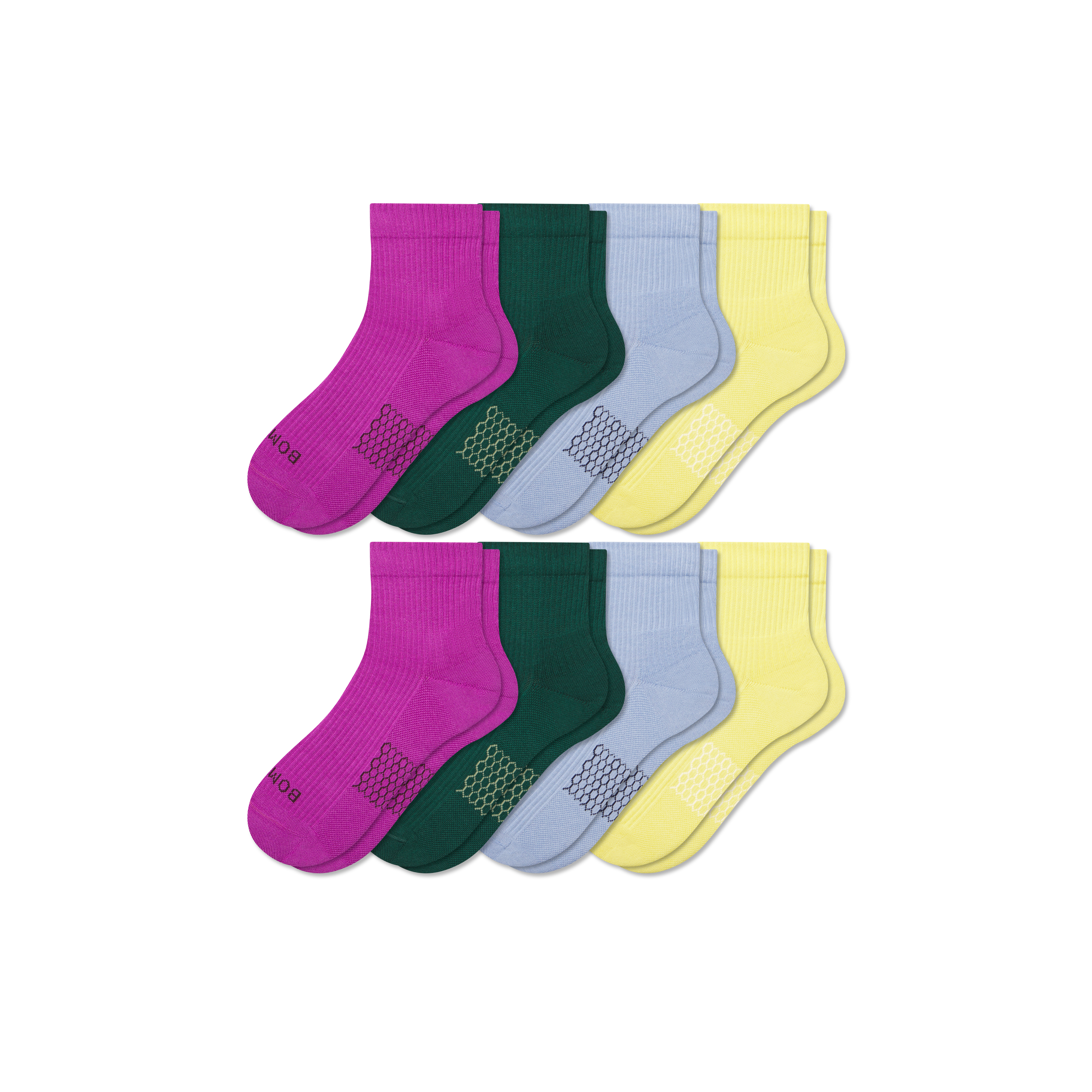 Bombas Modern Rib Quarter Sock 8-pack