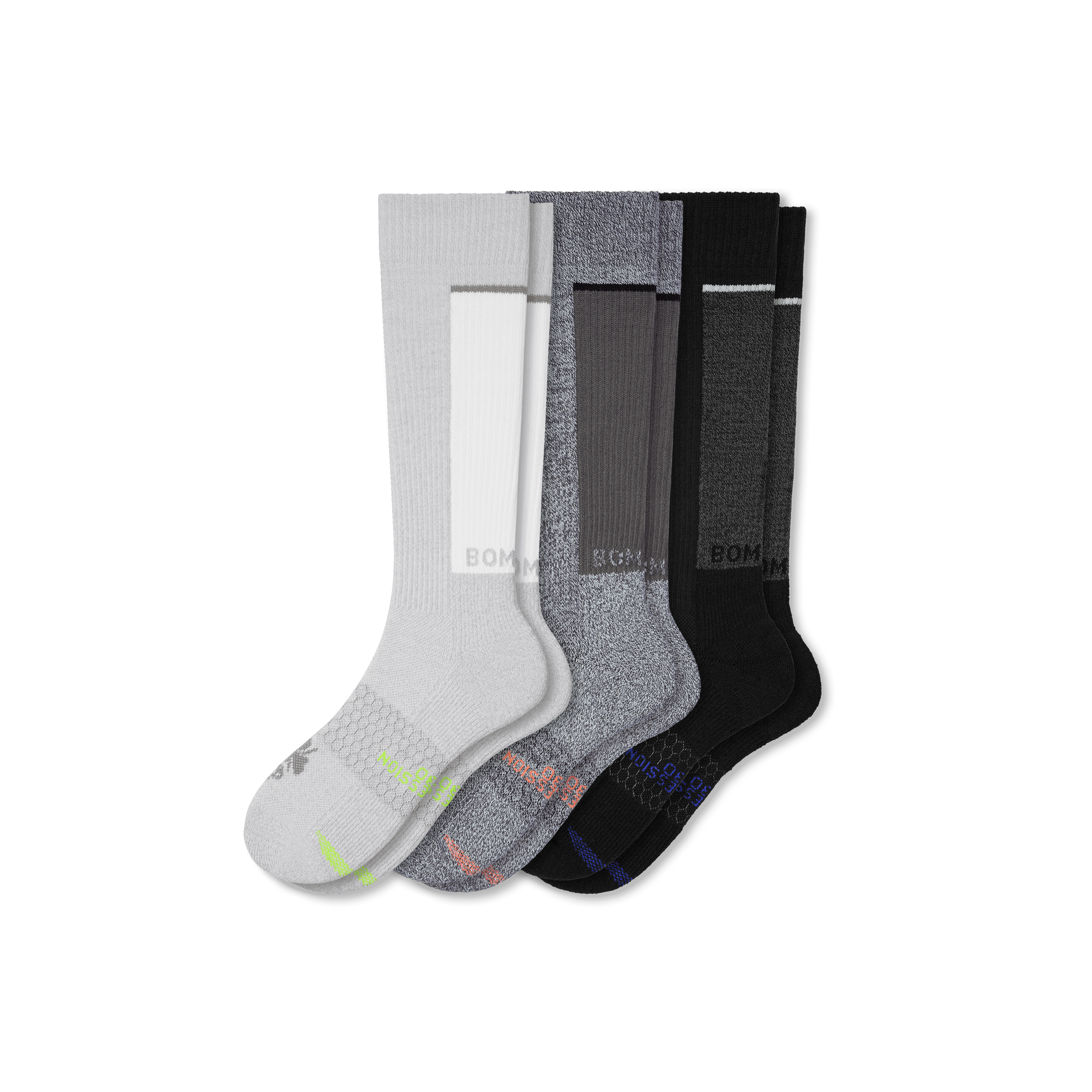 Bombas Performance Compression Sock 3-pack (20-30mmhg) In Black Charcoal Grey
