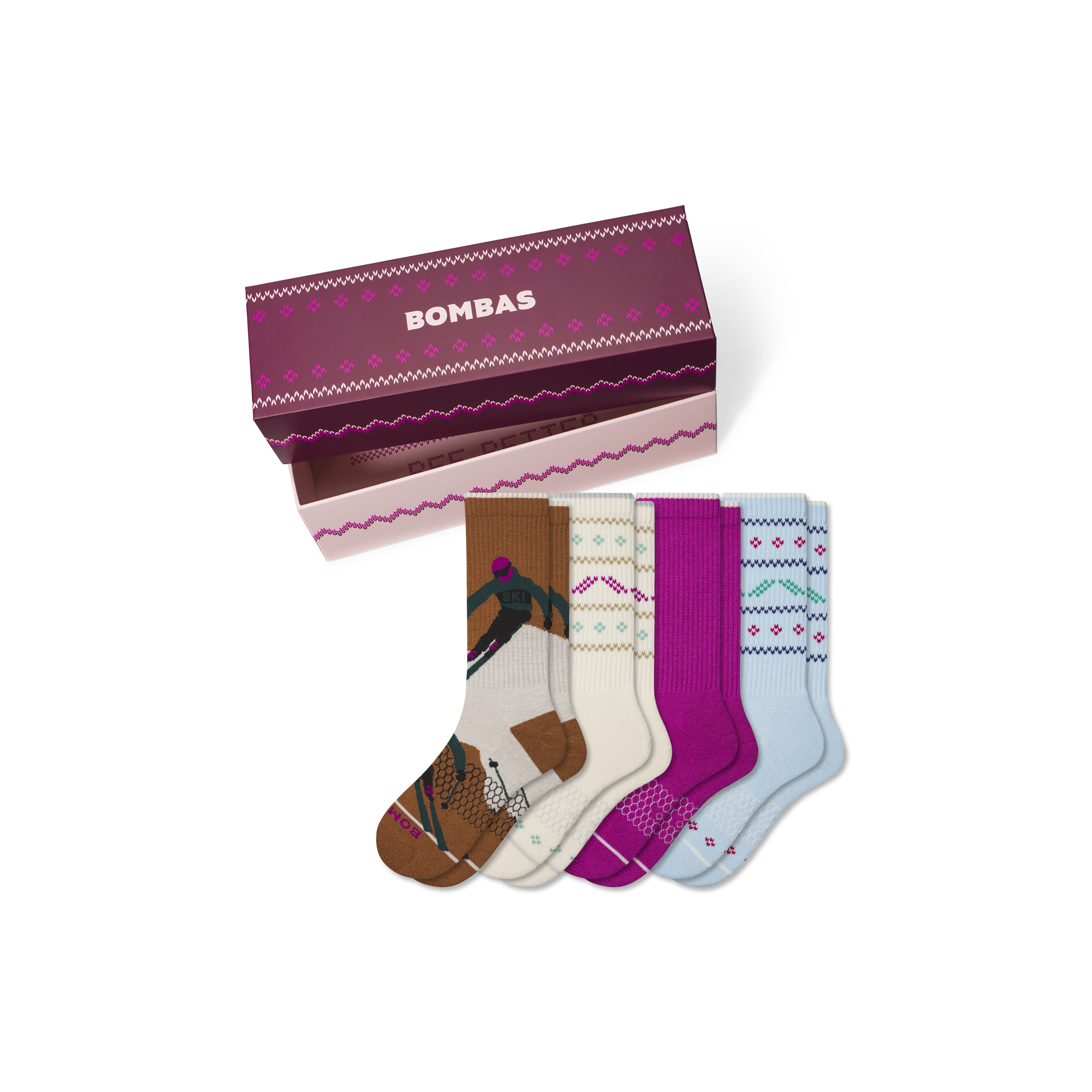Bombas Merino Wool Blend Calf Sock 4-pack Gift Box In Multi