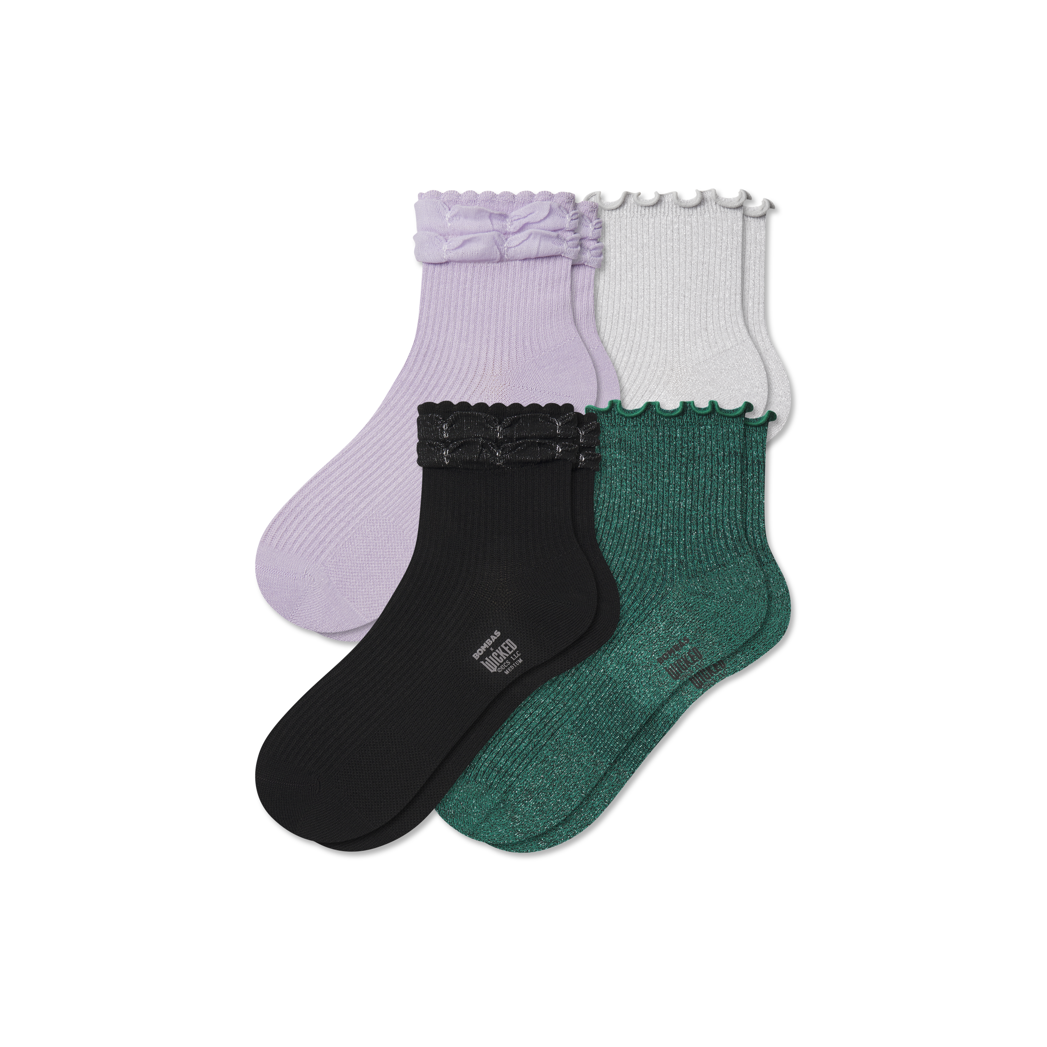 Bombas Wicked Ruffle Quarter Sock 4-pack In Multi