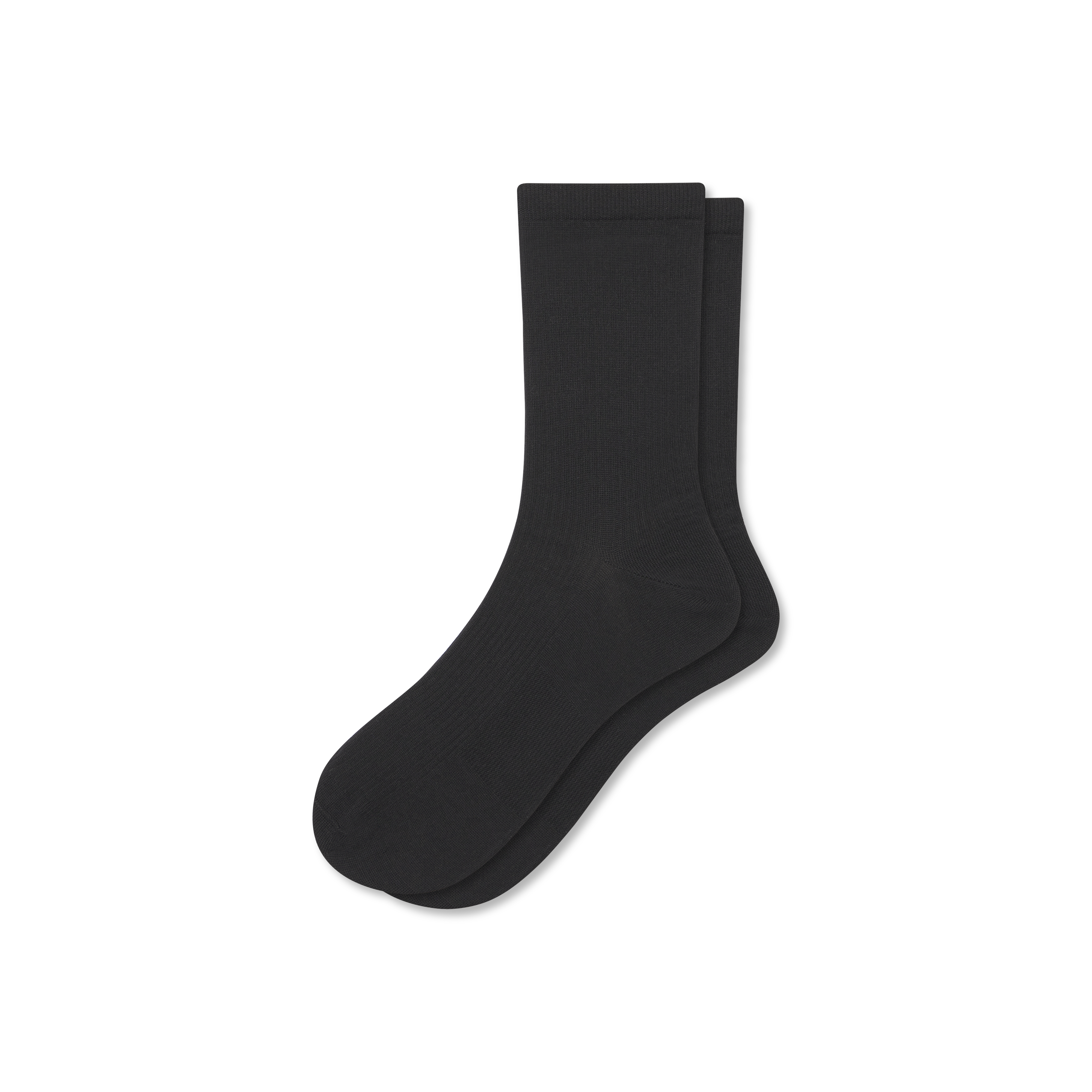 Bombas Featherweight Rib Half Calf Socks In Black