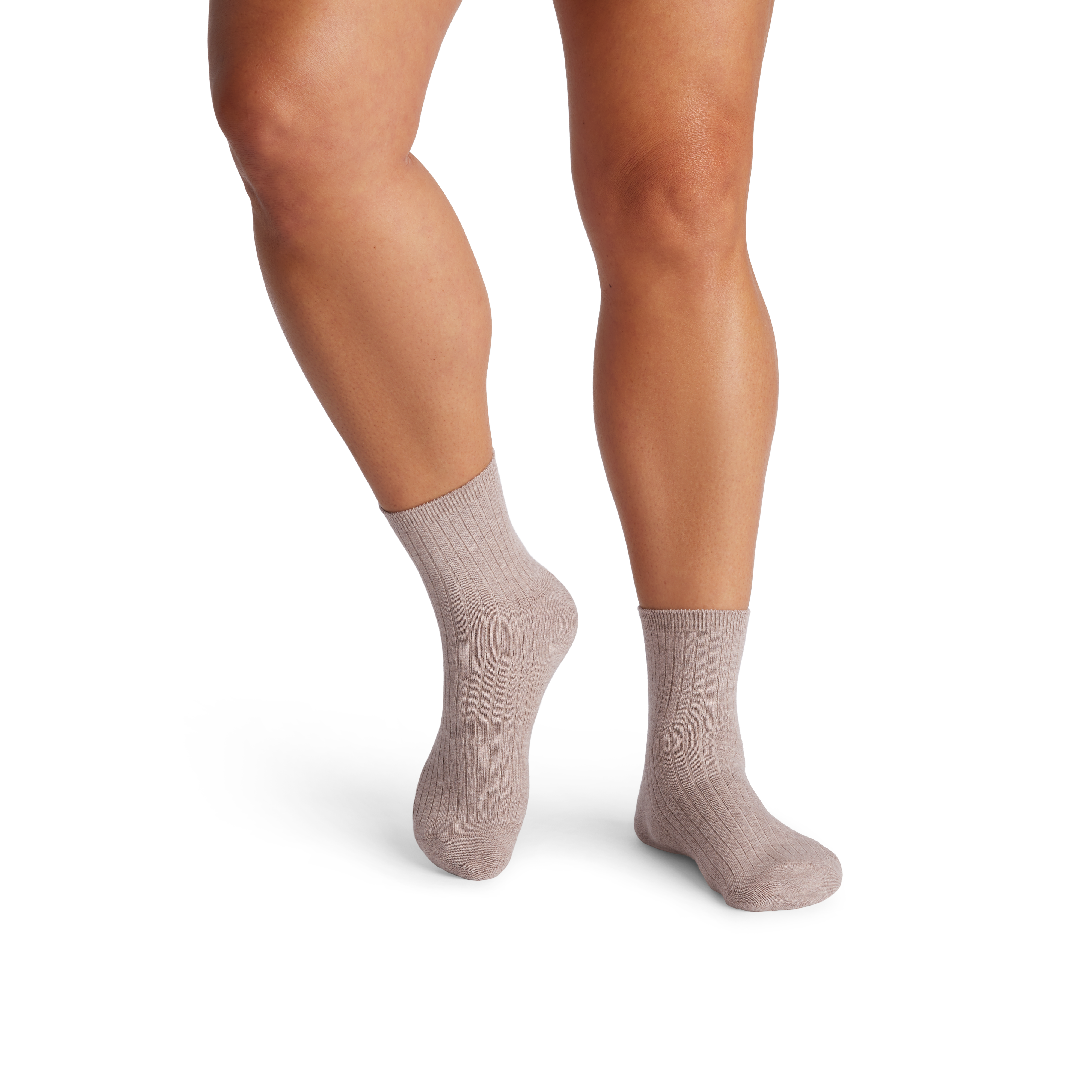 Bombas Wide Rib Quarter Socks In Macchiato