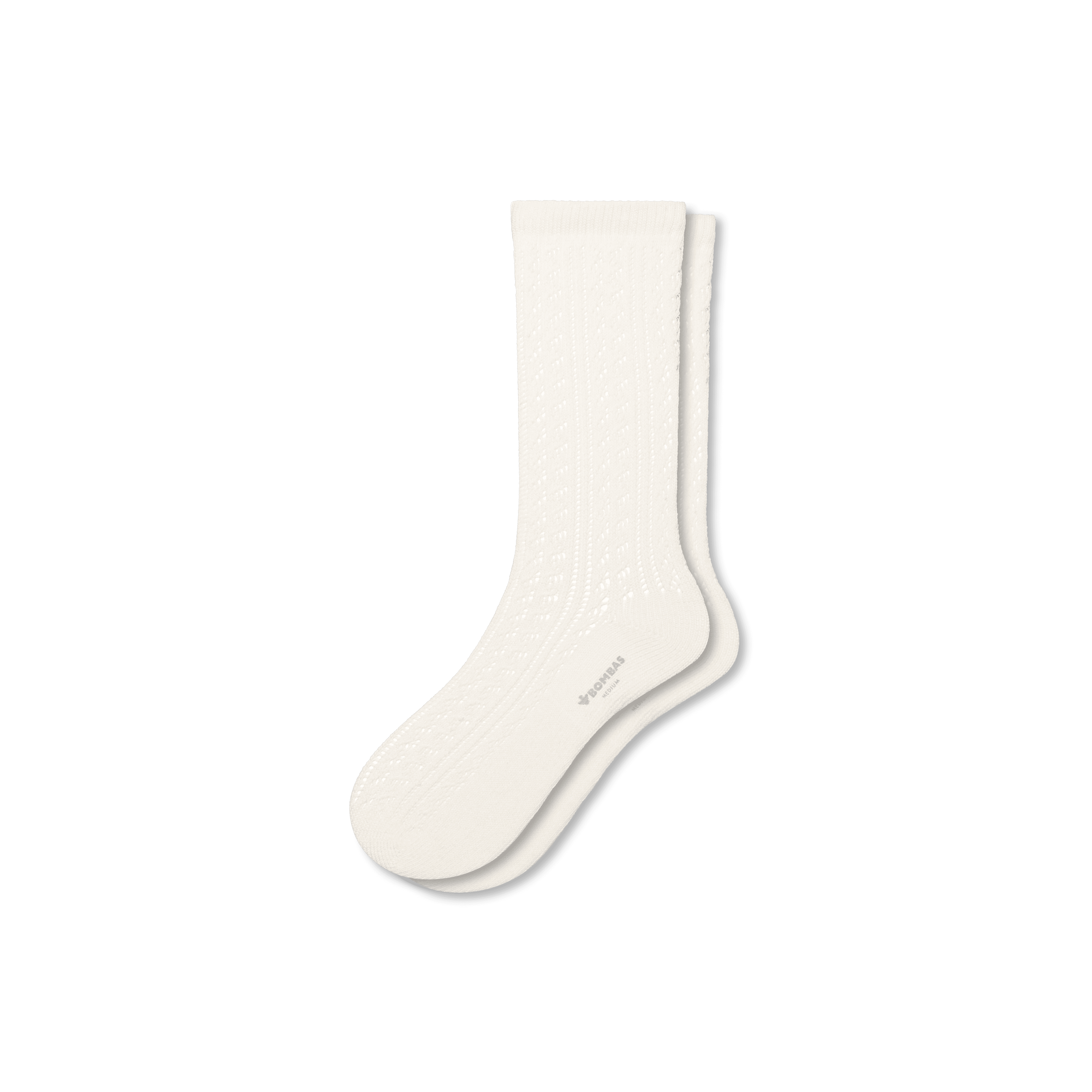 Bombas Pointelle Calf Socks In Soft White