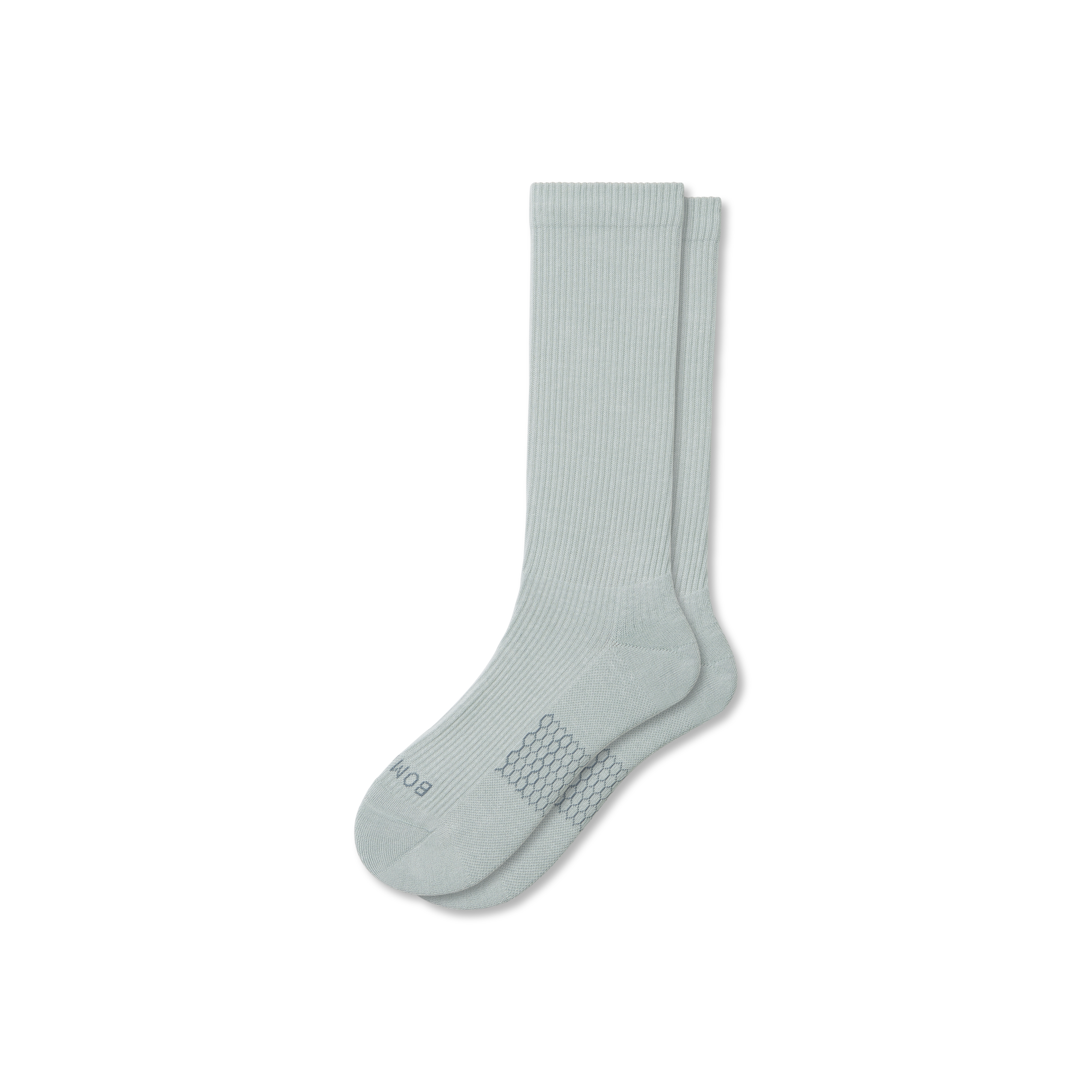 Bombas Modern Rib Calf Socks In Misty Sky