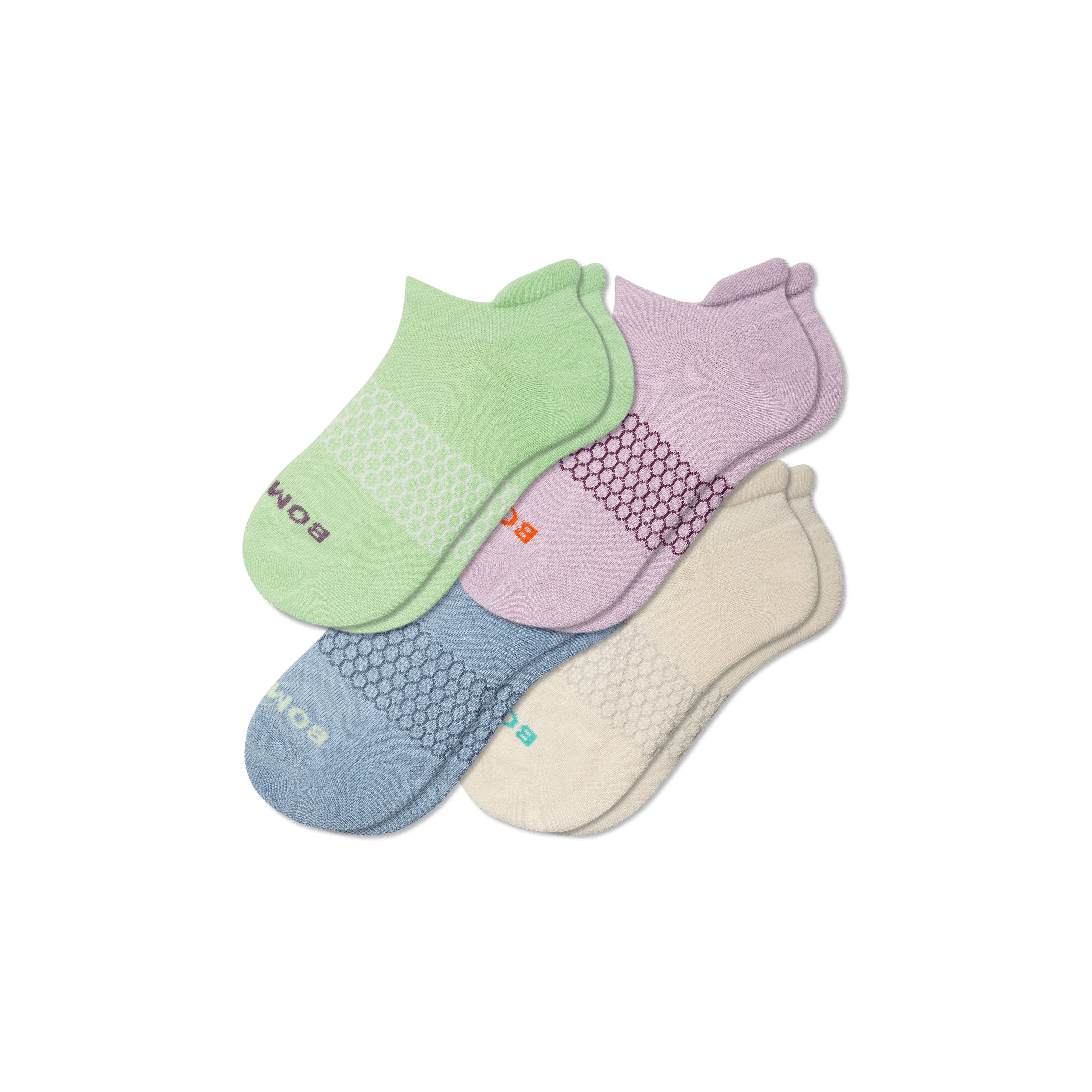 Bombas Solids Ankle Sock 4-pack In Mint Lavender Mix
