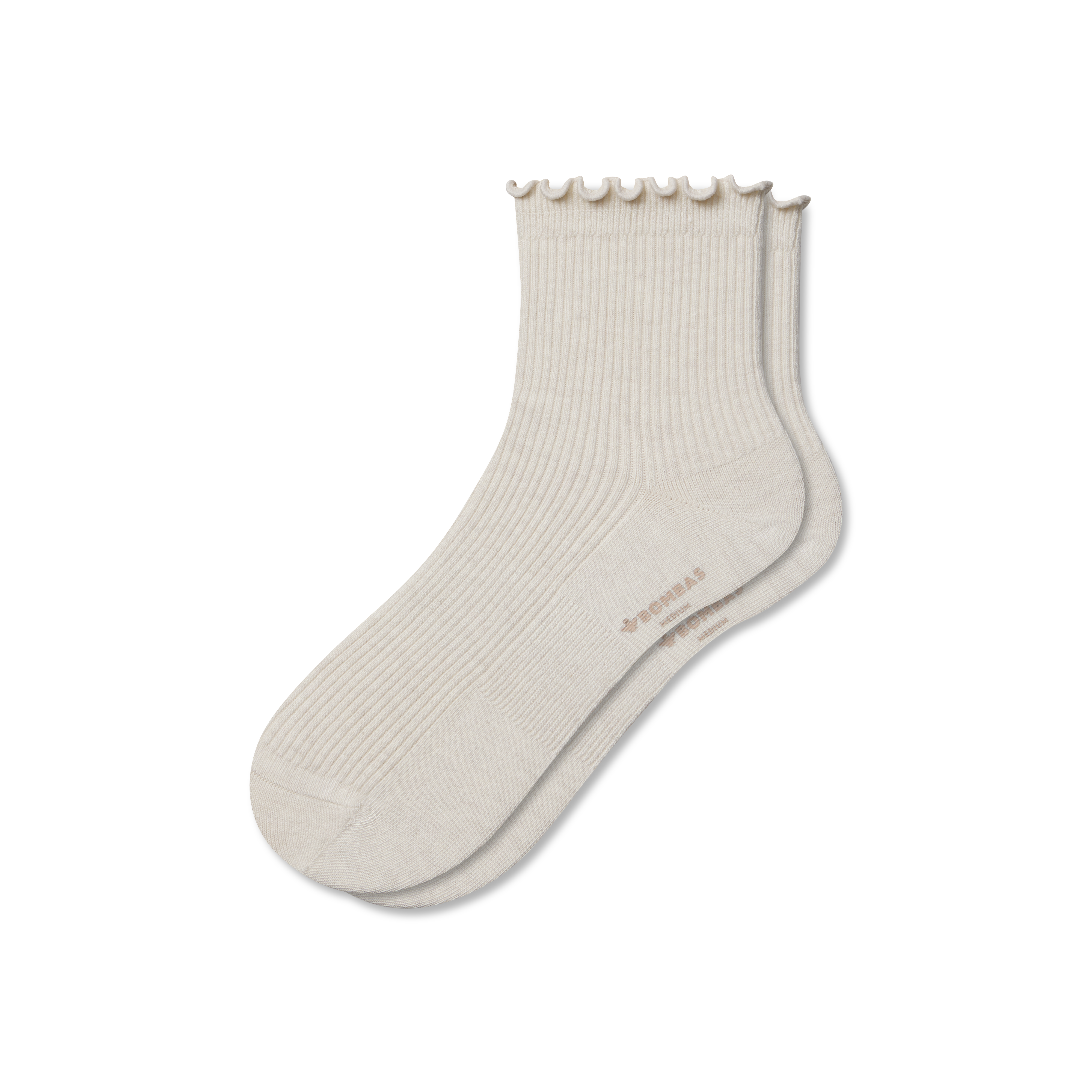 Bombas Ruffle Rib Quarter Socks In Neutral