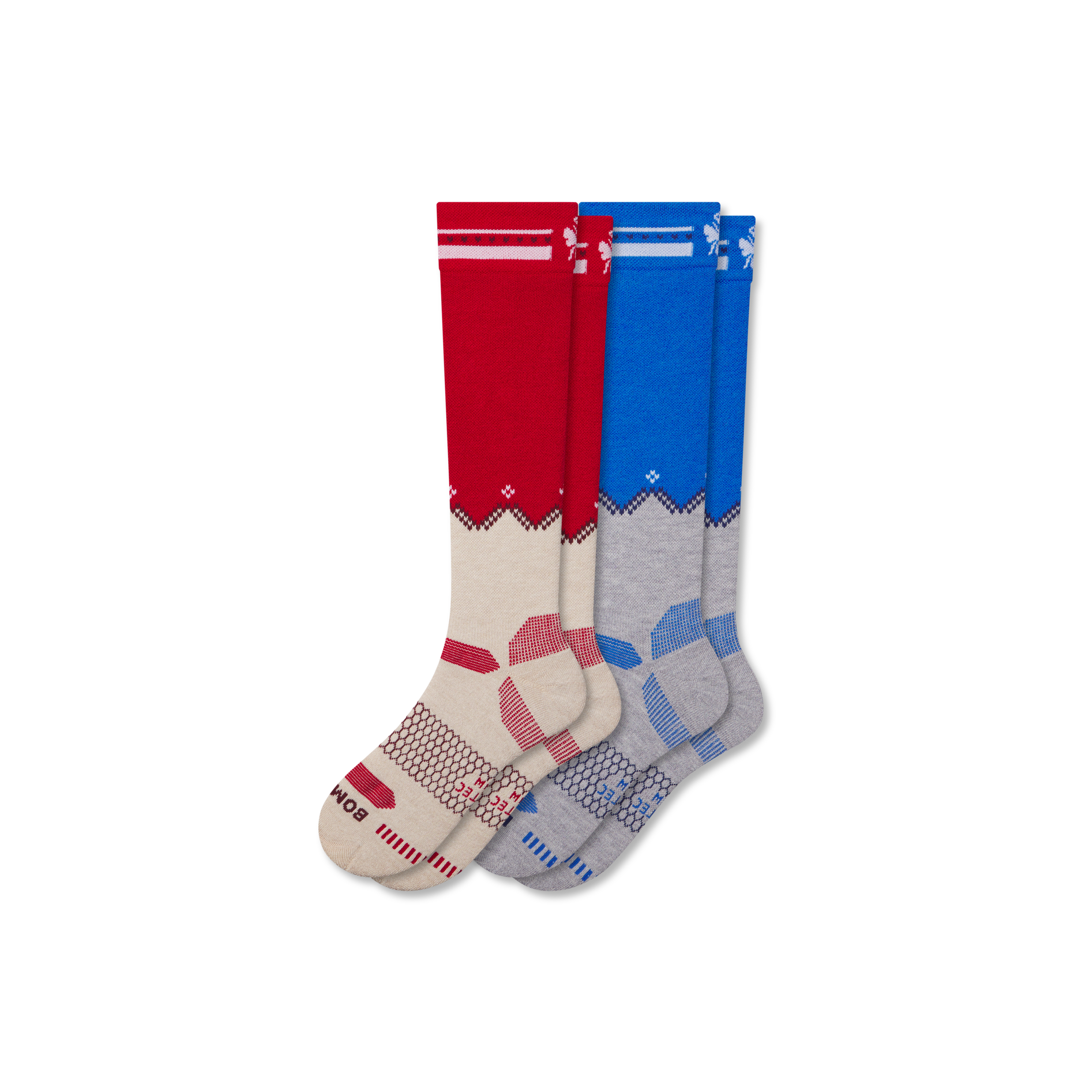 Bombas Full-cushion Merino Wool Blend Ski & Snowboard Sock 2-pack In Multi