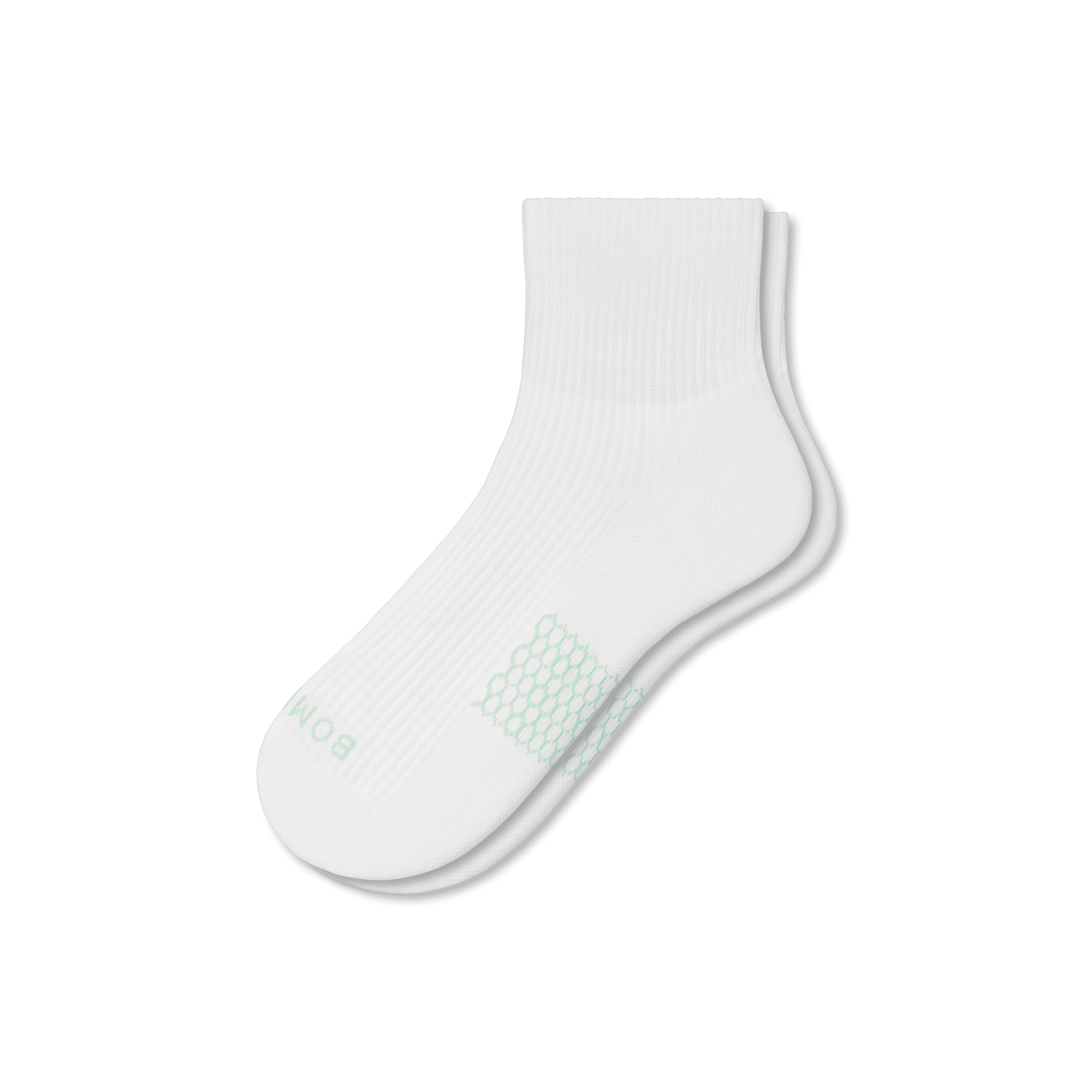 Bombas Modern Rib Quarter Socks In White
