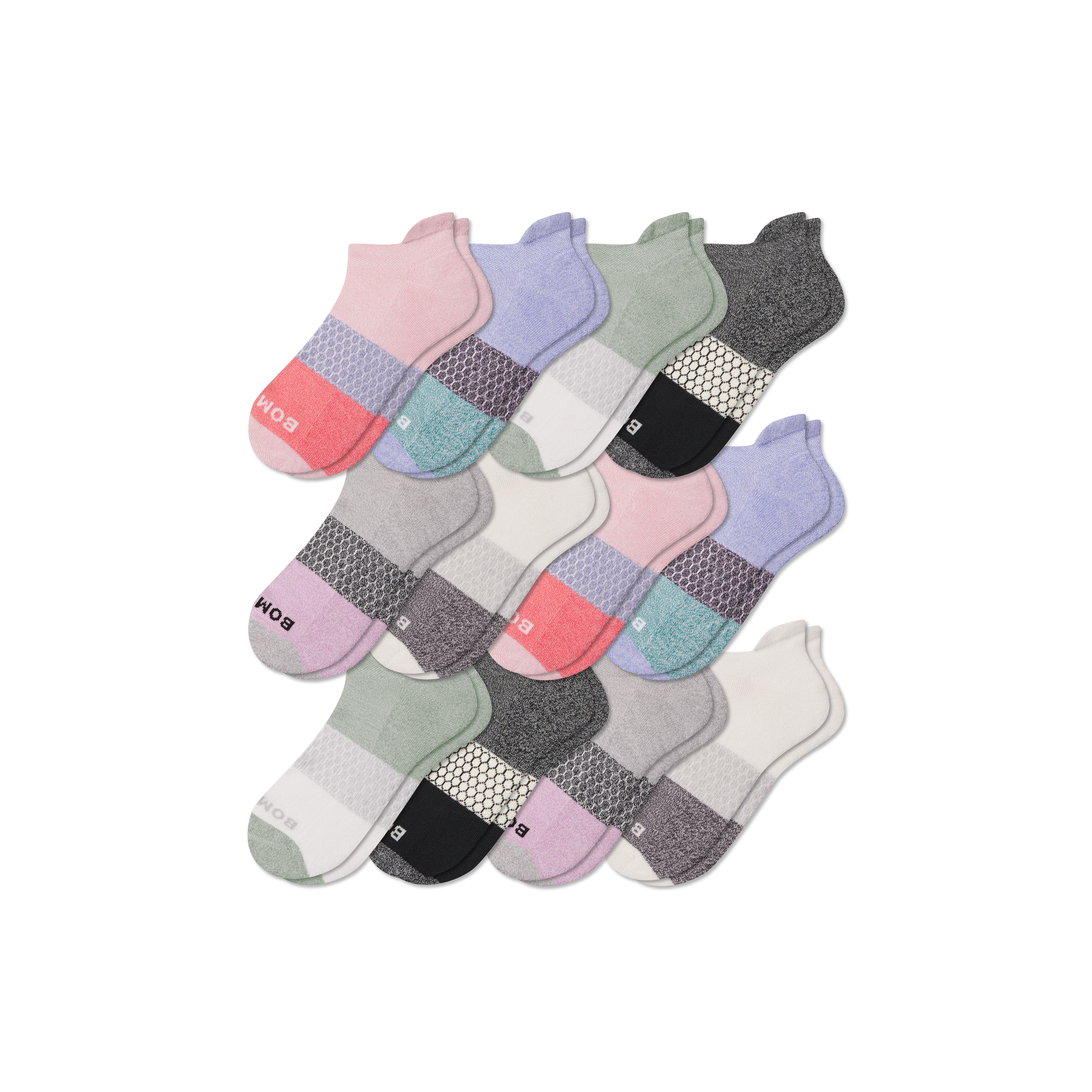 Bombas Tri-block Ankle Sock 12-pack In Multi