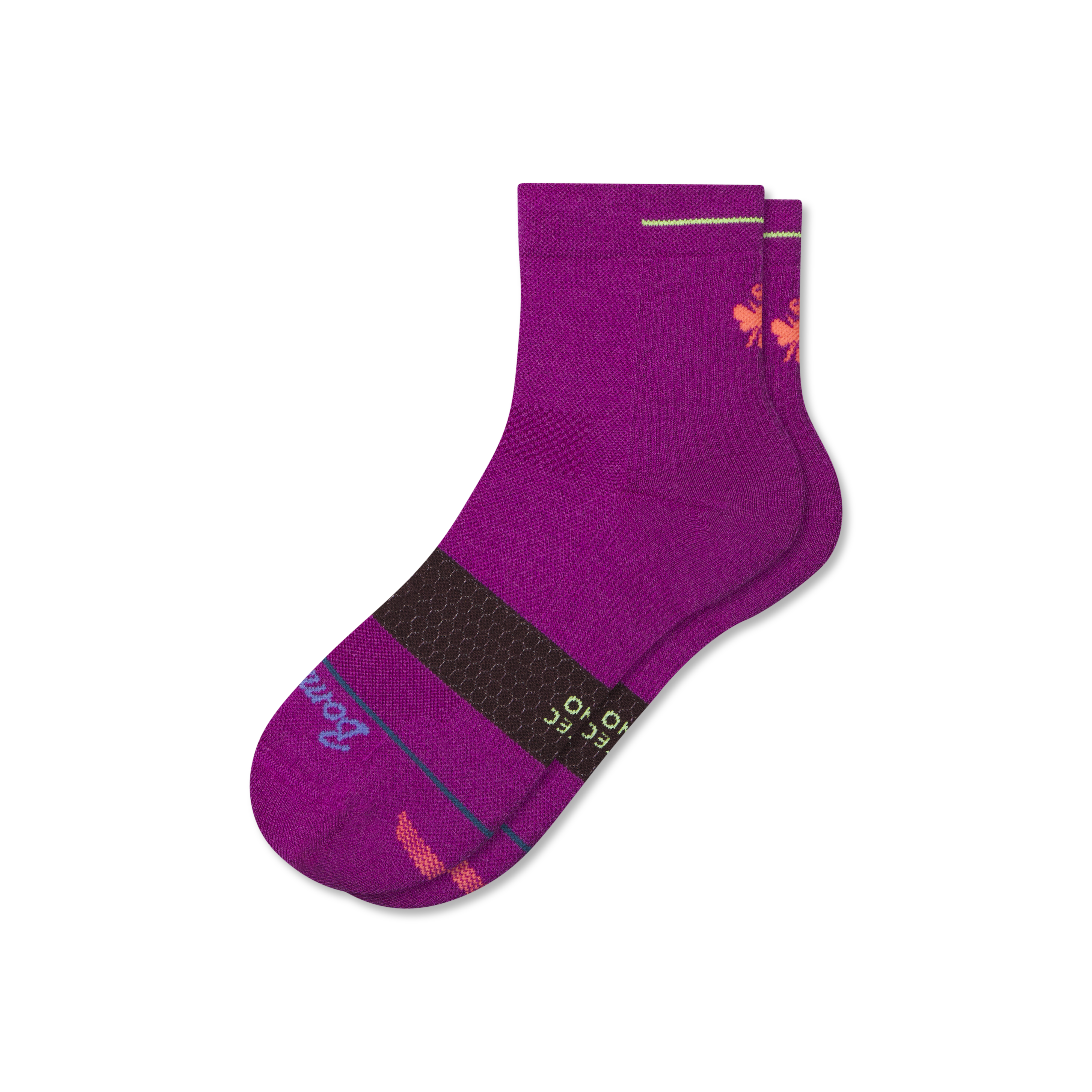 Bombas Merino Wool Blend Athletic Quarter Socks In Vivid Magenta