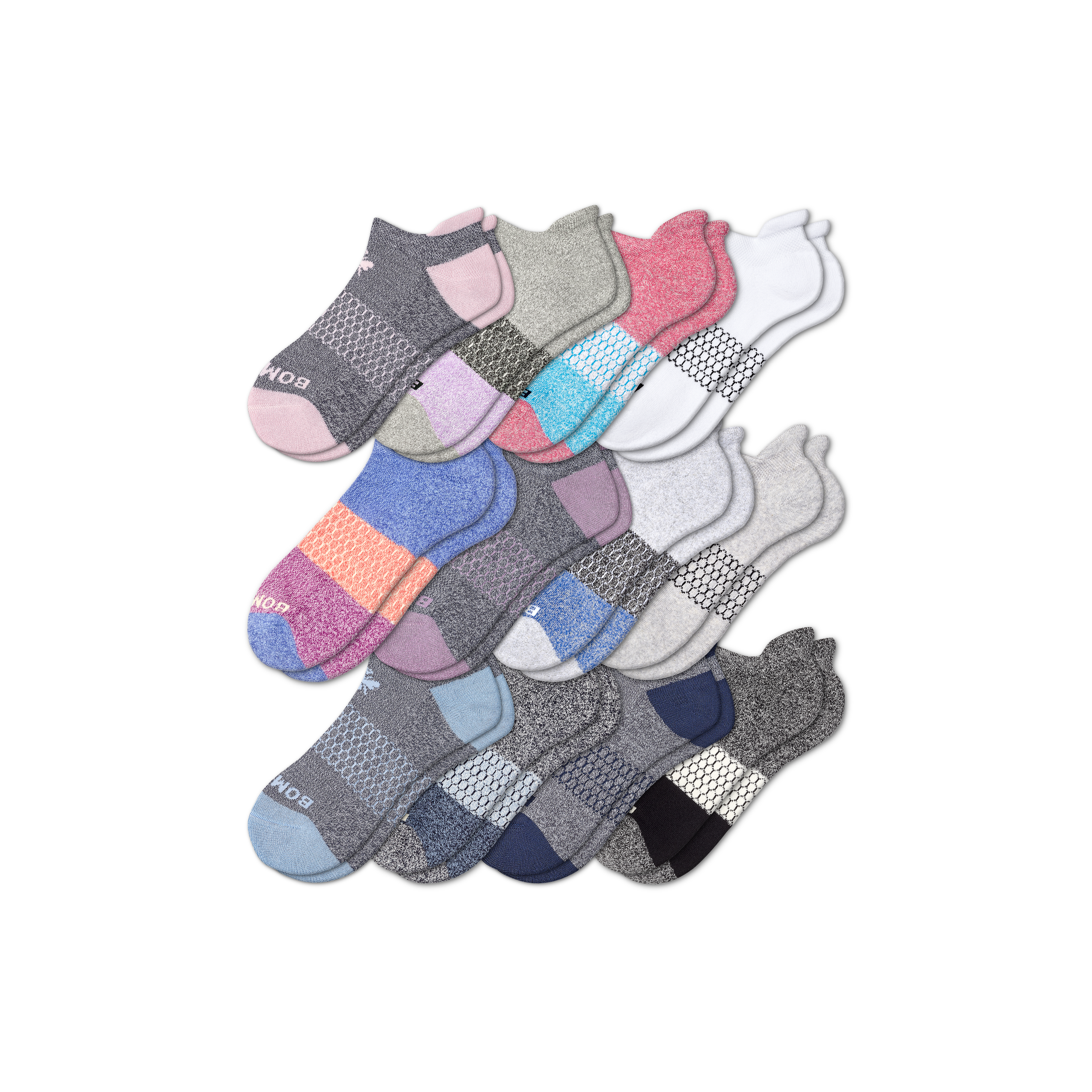 Bombas Ankle Sock 12-pack In Originals Triblock Mix