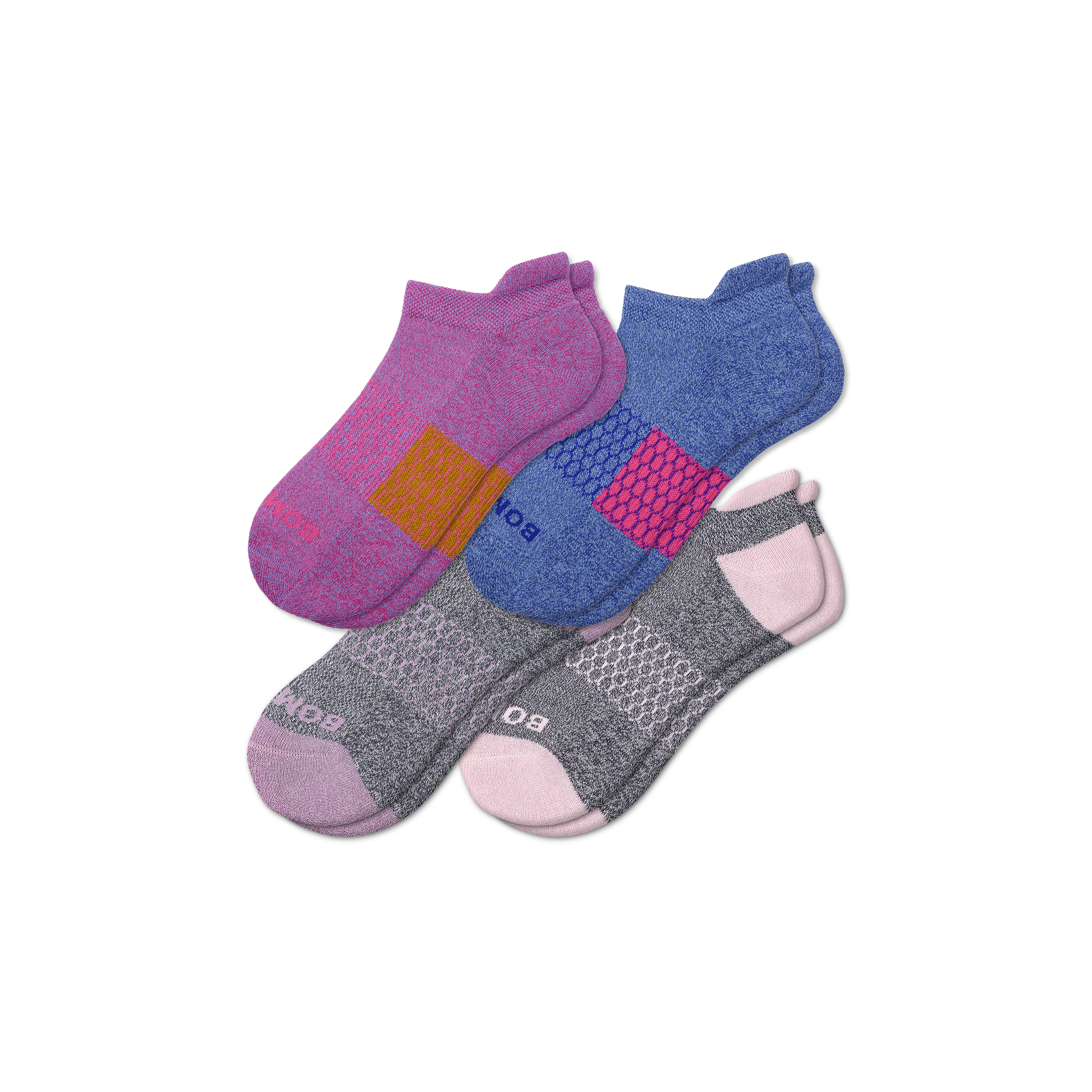 Bombas Marl Ankle Sock 4-pack In Mulberry Originals Mix