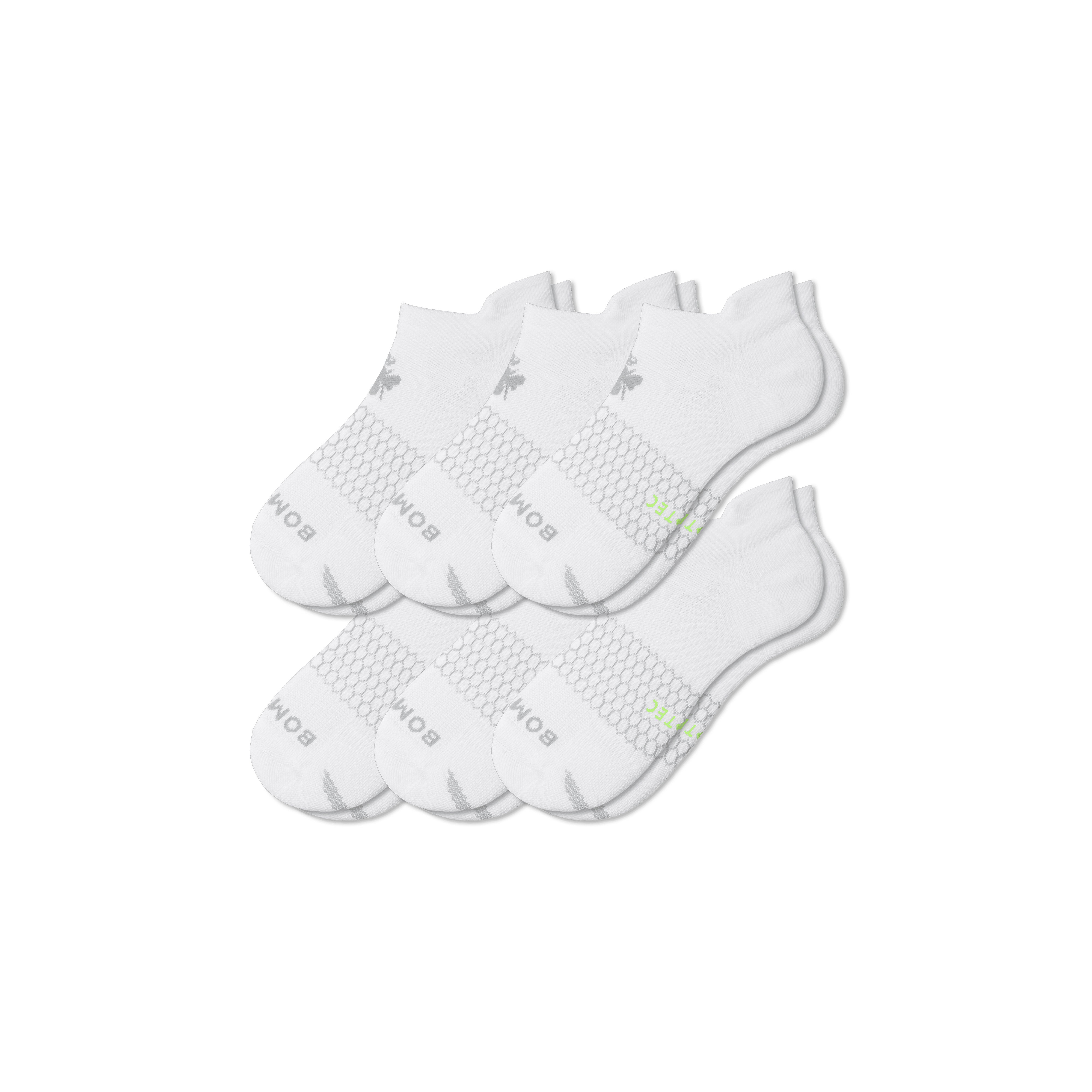 Bombas All-purpose Performance Ankle Sock 6-pack In Bright White