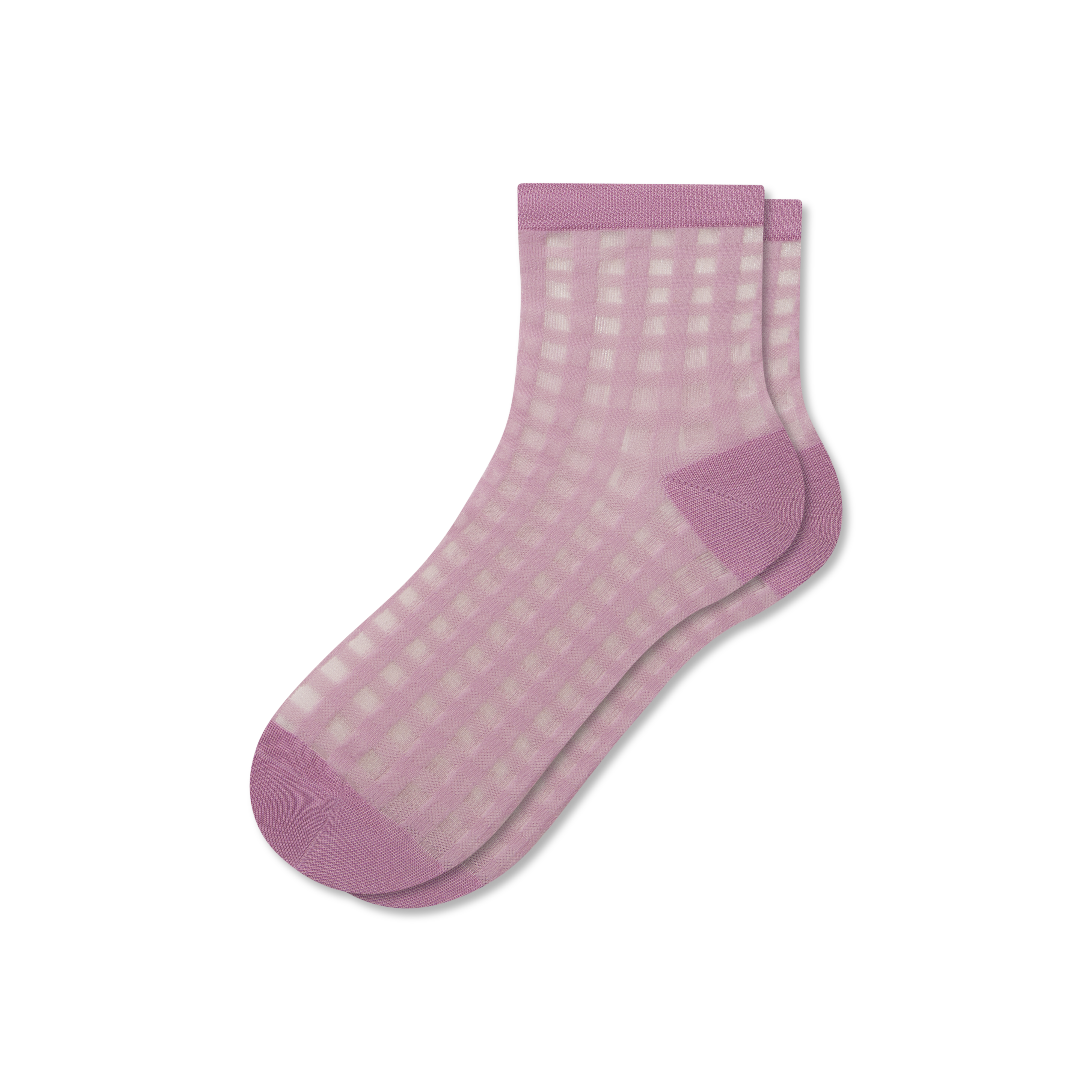 Women’s Sheer Gingham Quarter Socks