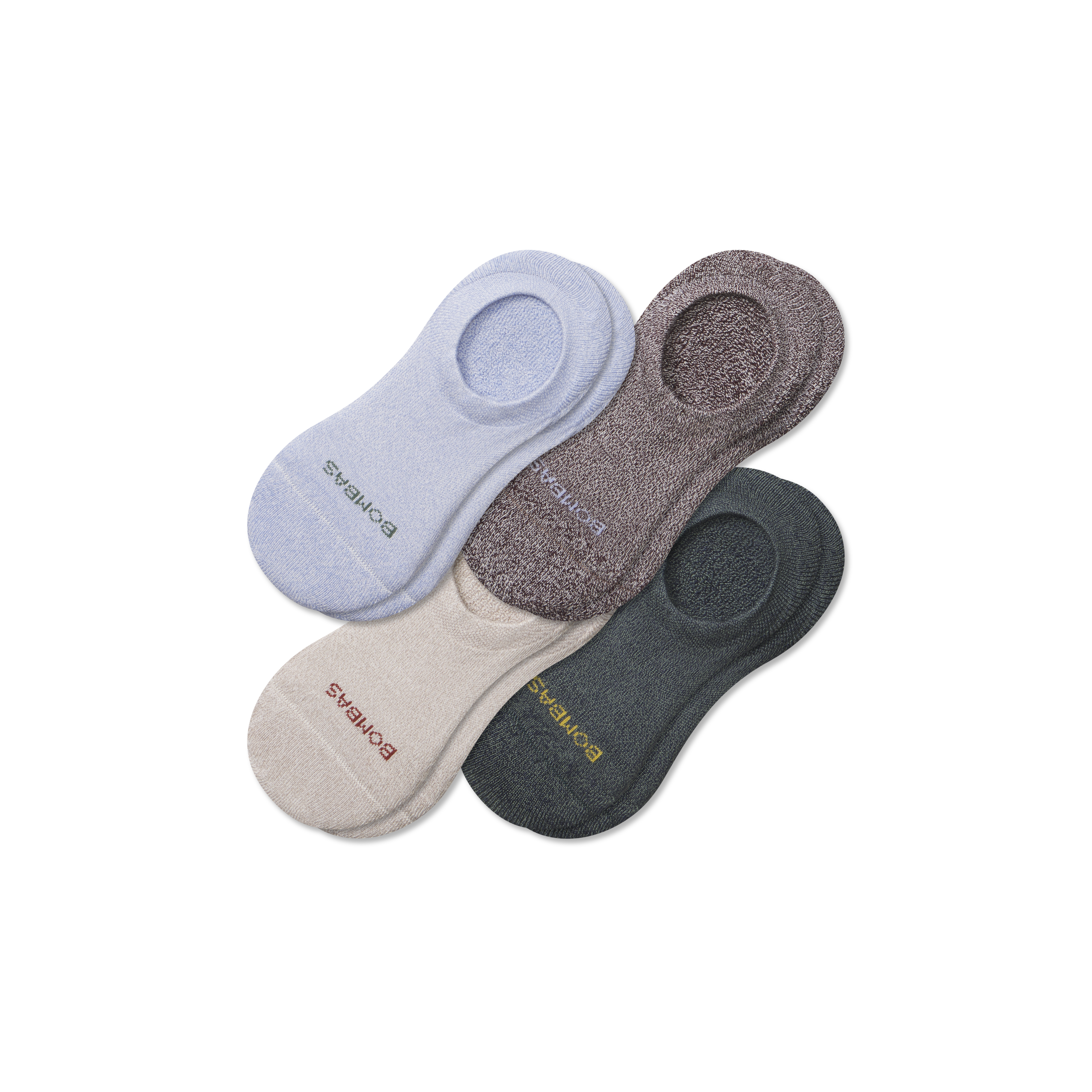 bombas Men's Cushioned No Show Sock 4-Pack