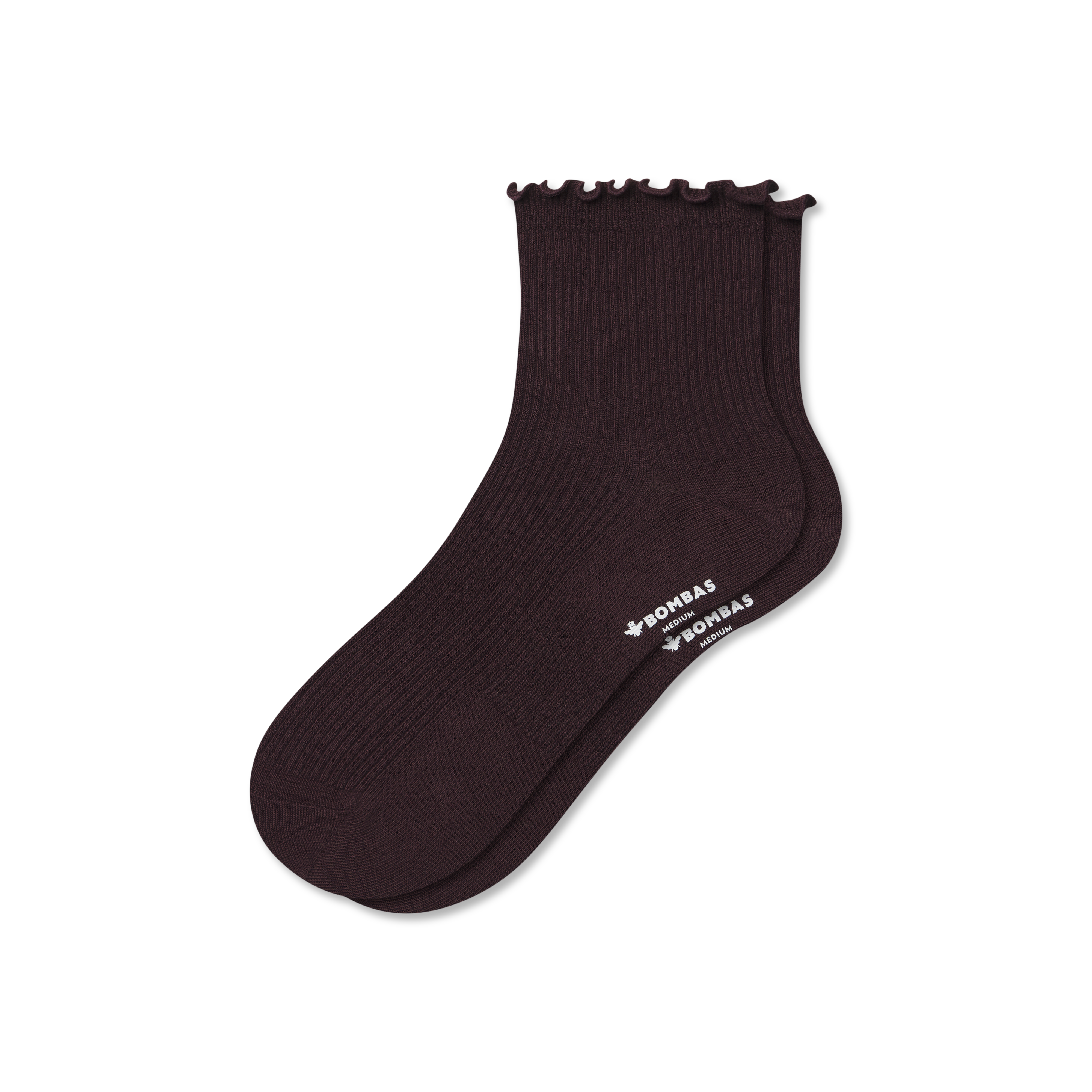 Bombas Ruffle Rib Quarter Socks In Gray