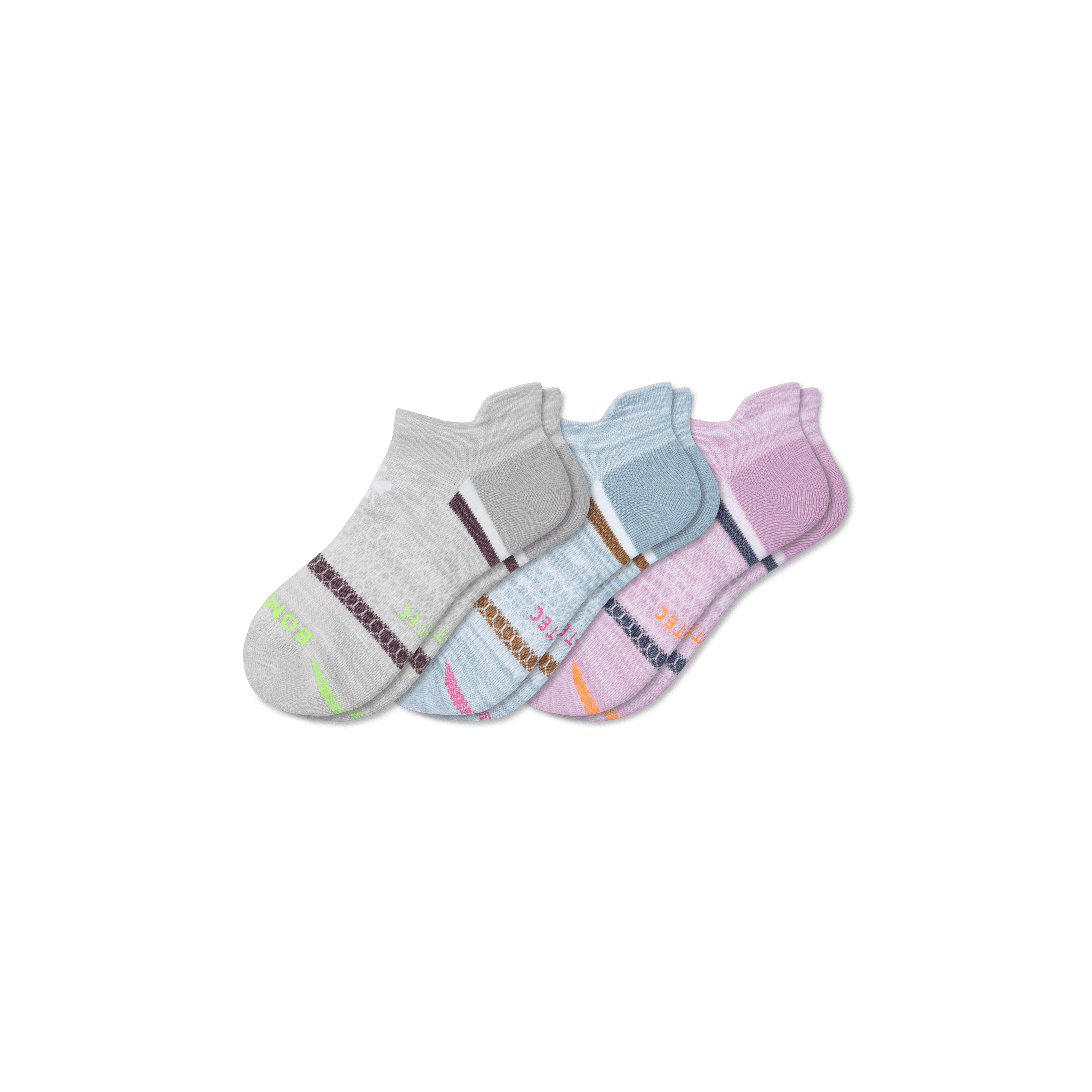 Bombas All-purpose Performance Ankle Sock 3-pack In Lavender Fog Mix