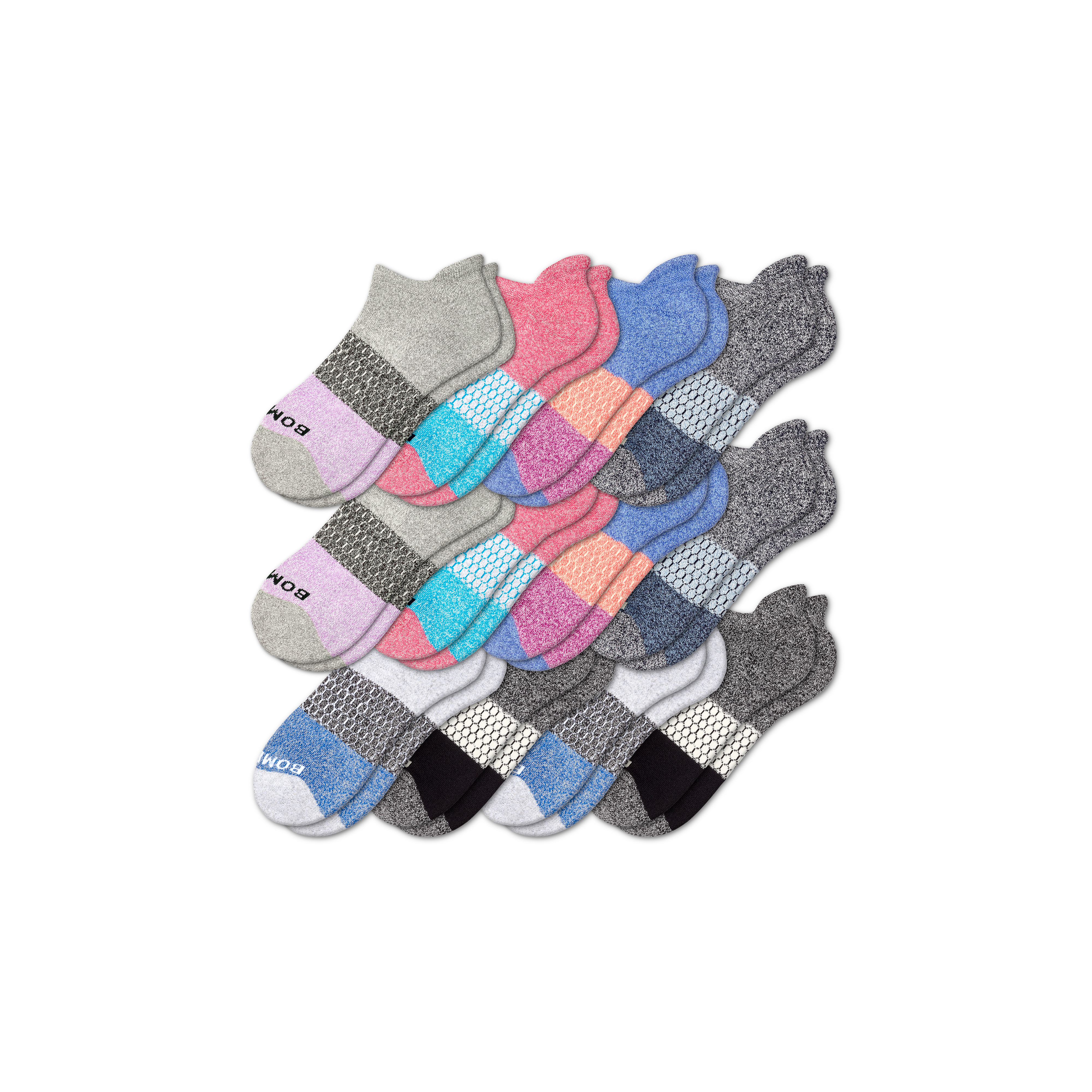 Bombas Tri-block Ankle Sock 12-pack In Animal Print