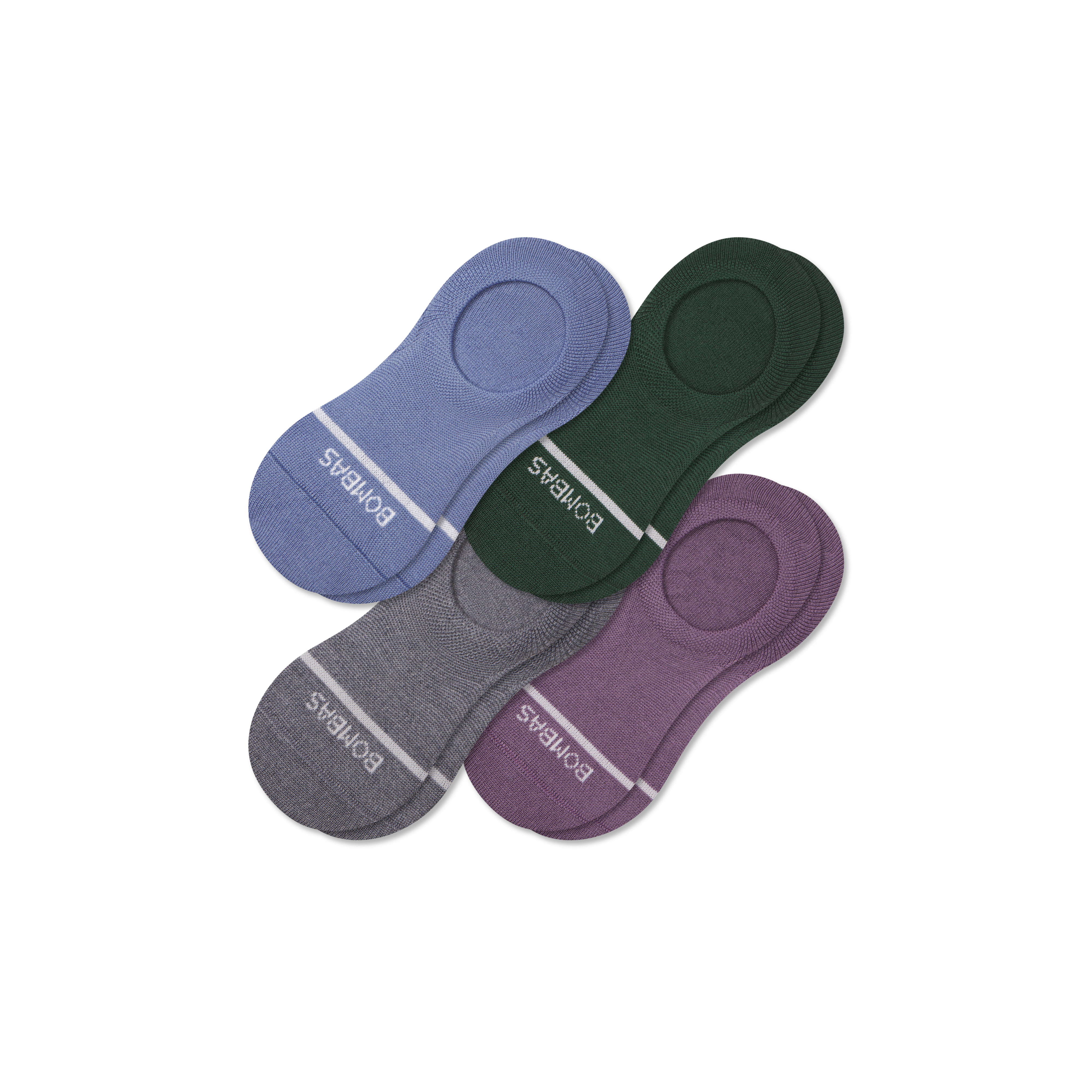 bombas Men's Lightweight Merino Wool Blend No Show Sock 4-Pack