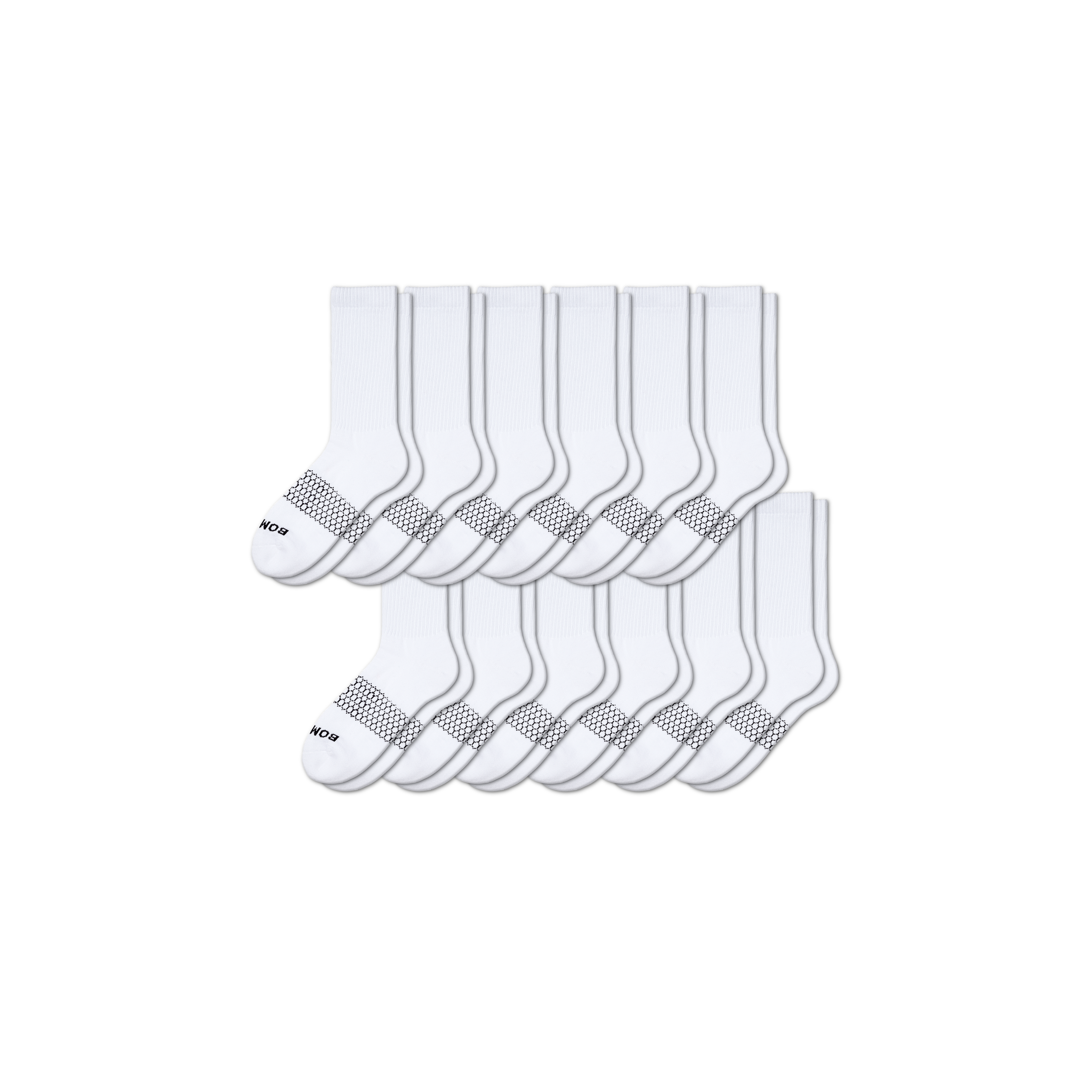 Bombas Solids Calf Sock 12-pack In White