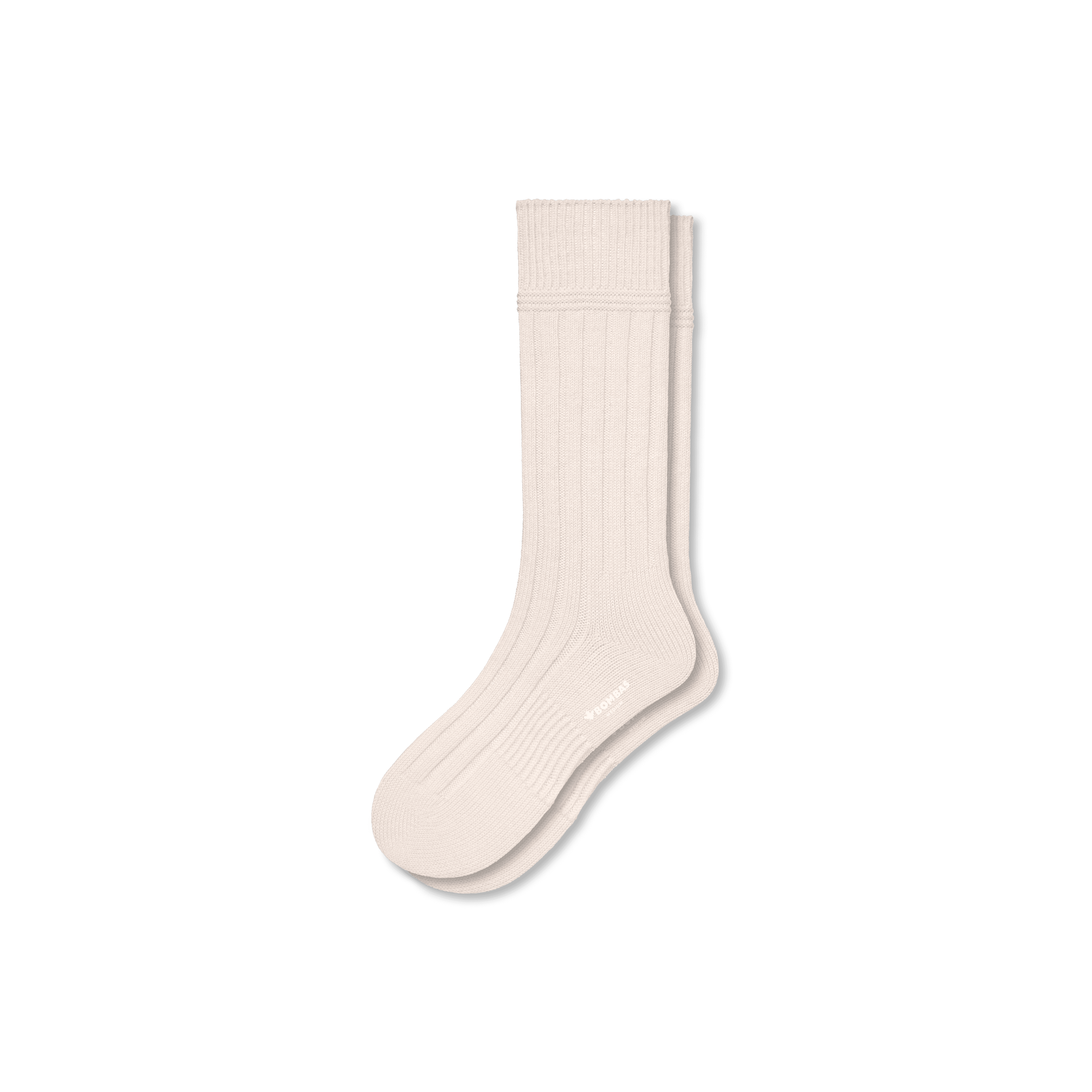 Bombas Merino Cashmere Blend Rib Calf Socks In Sandalwood