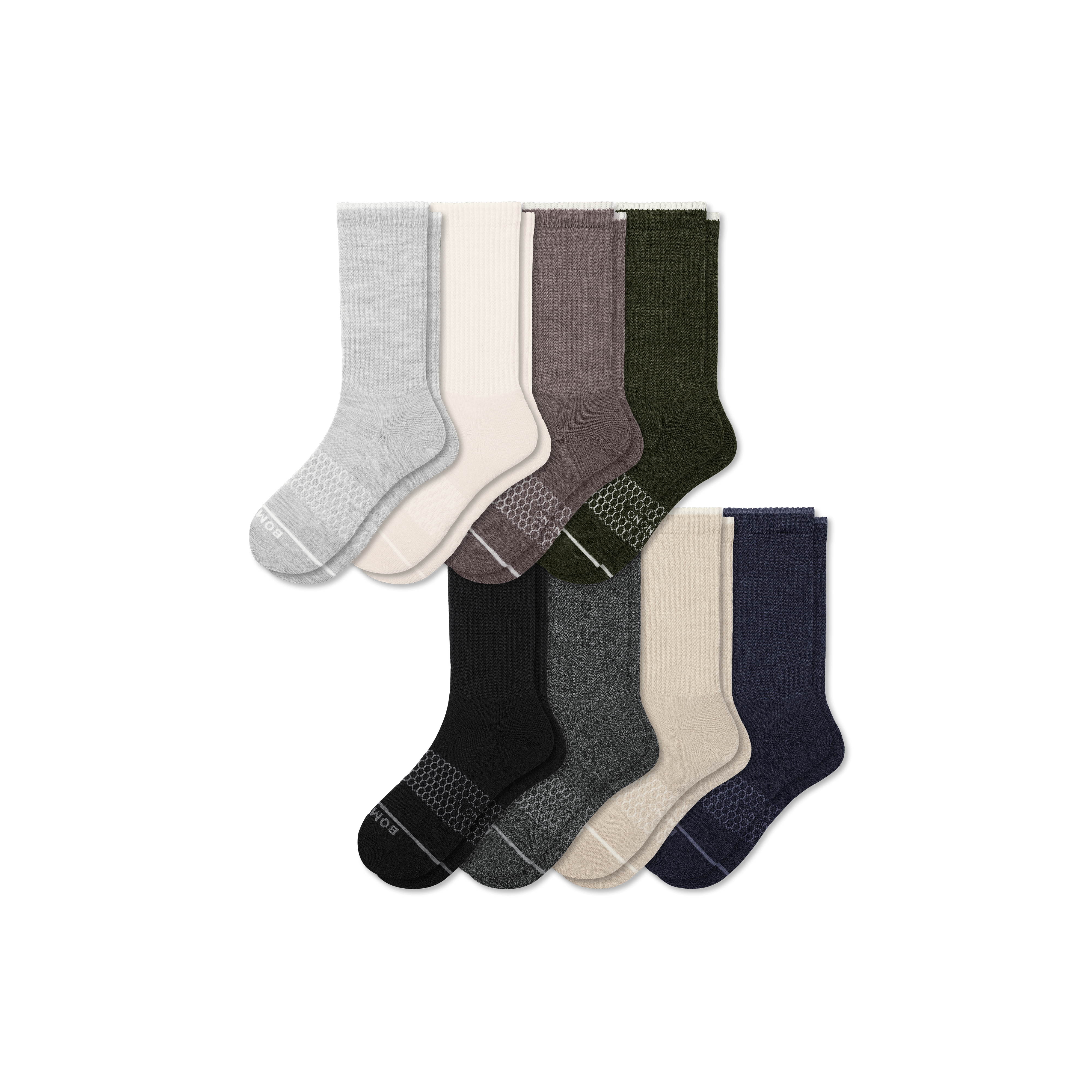 Bombas Merino Wool Blend Calf Sock 8-pack In Shades Mix