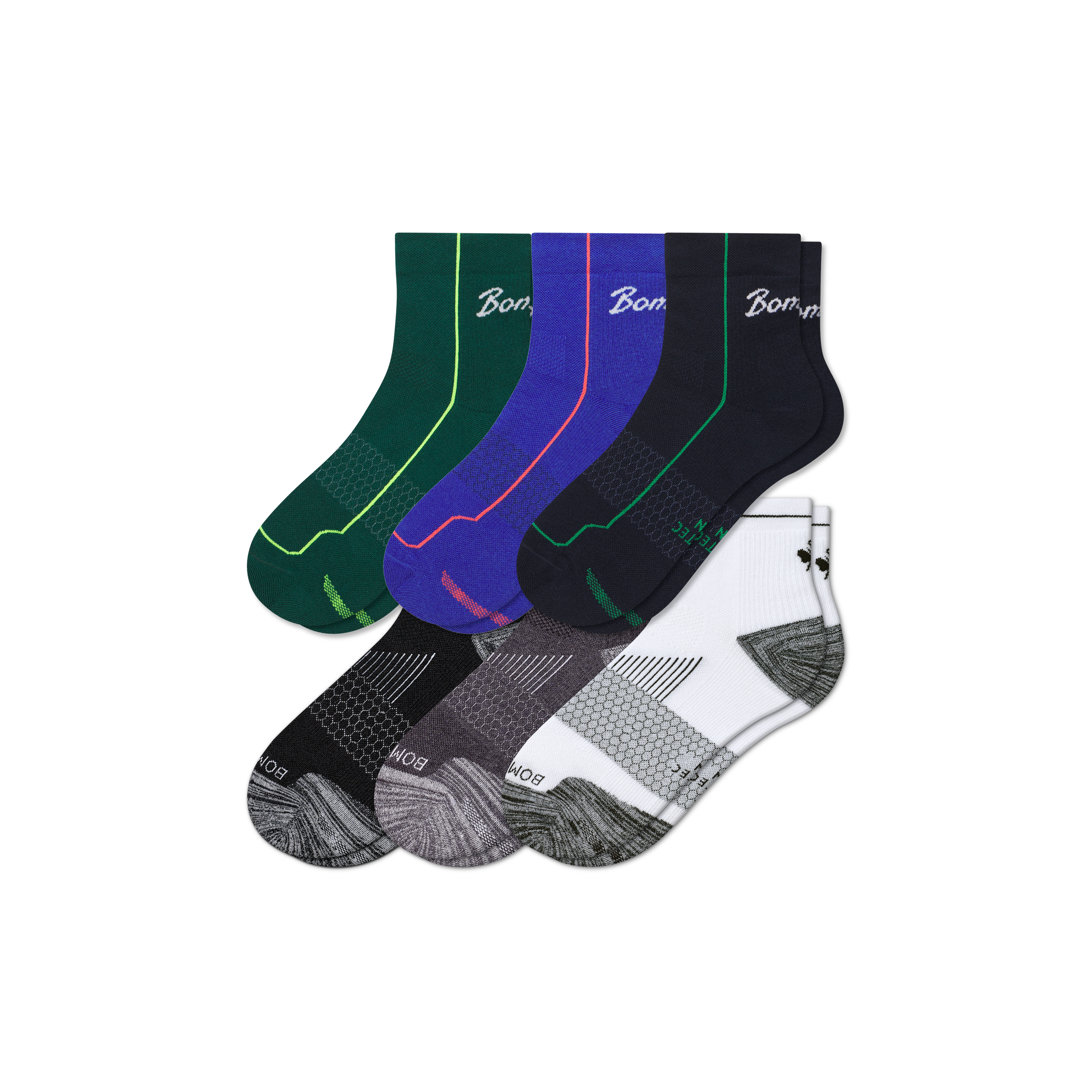 Bombas Running Quarter Sock 6-pack