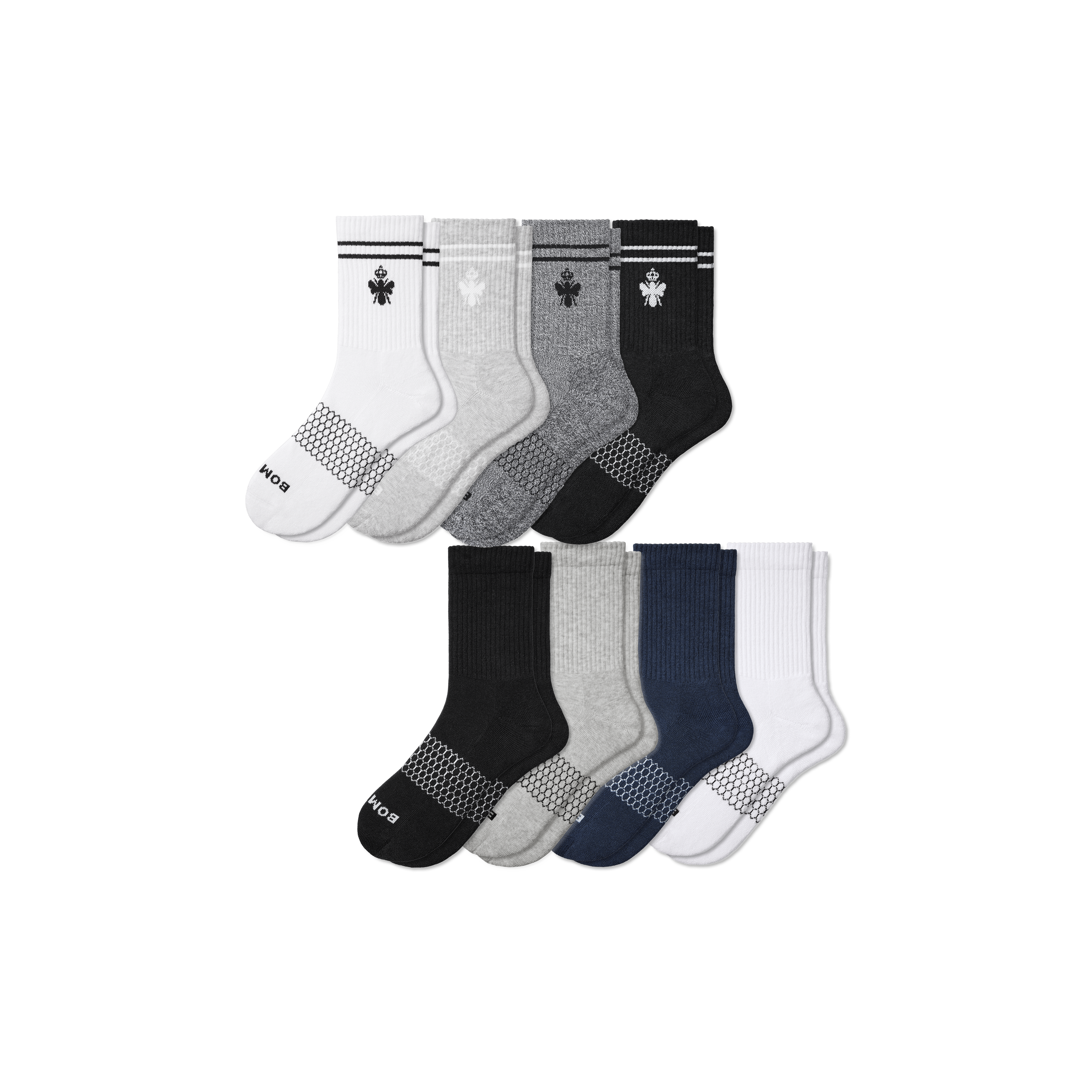 Bombas Half Calf Sock 8-pack In Shades Solids Mix