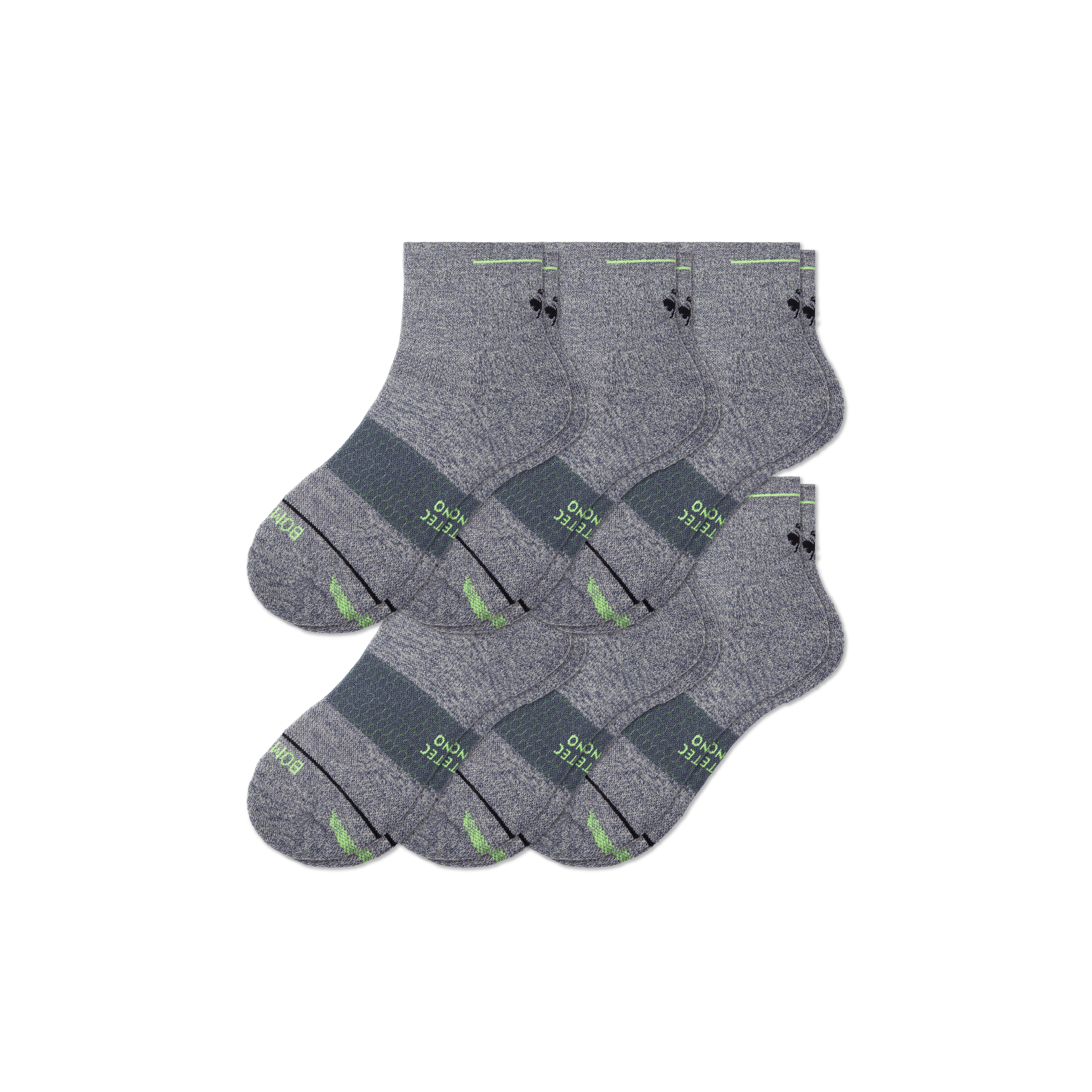 Bombas Merino Wool Blend Performance Quarter Sock 6-pack In Galaxy Multi