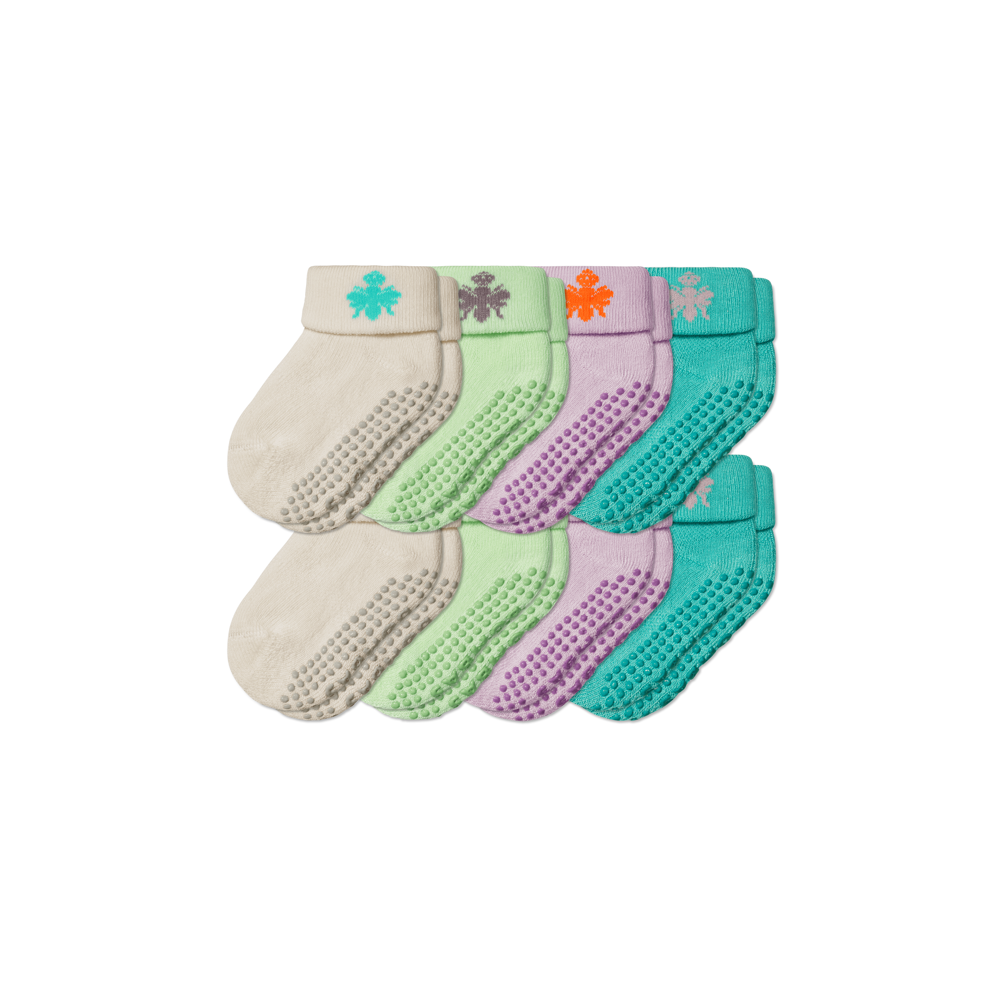 Bombas Baby Gripper Socks 8-pack (6-12 Months) In Washed Lavender Mix