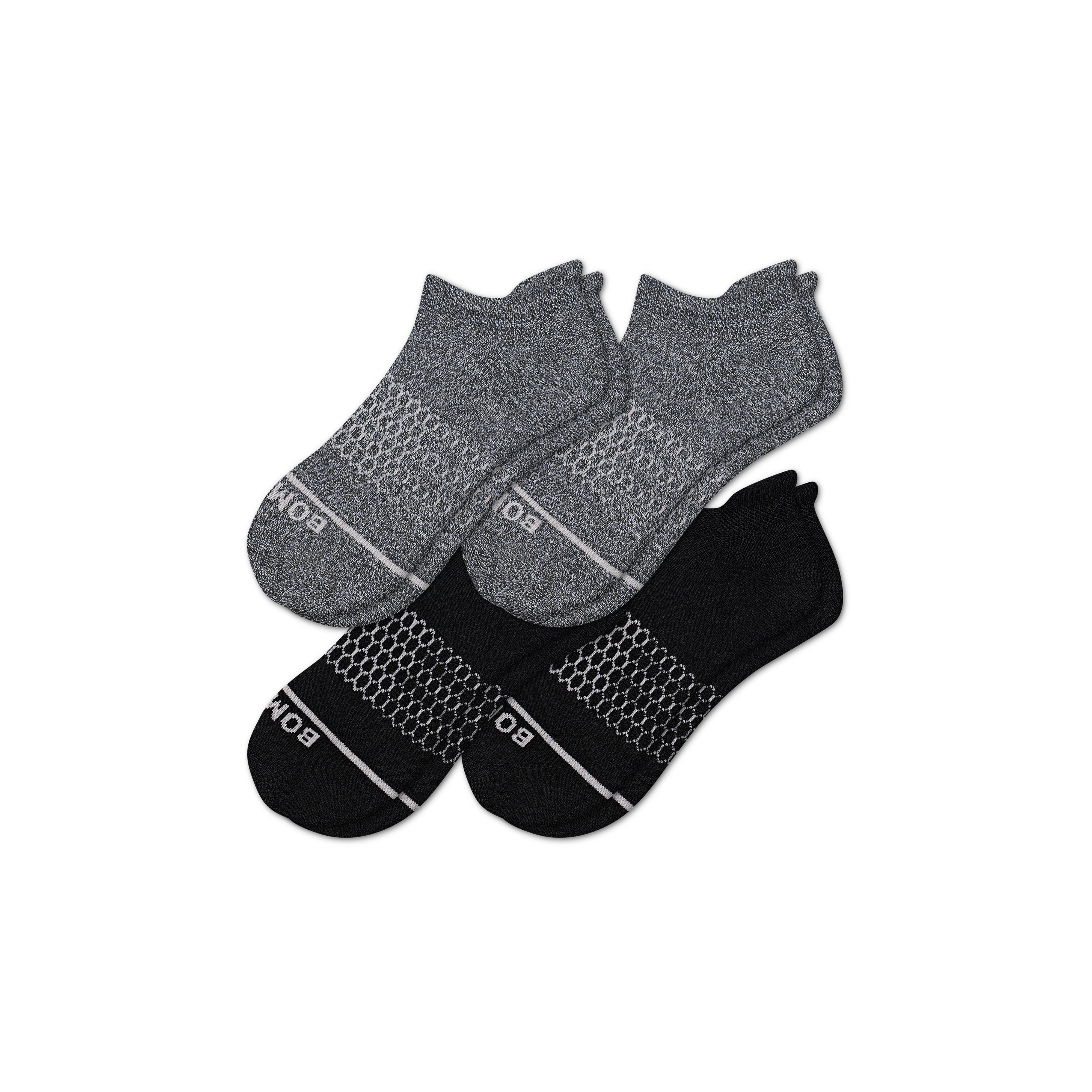 Bombas Merino Wool Blend Ankle Sock 4-pack In Black Charcoal Mix