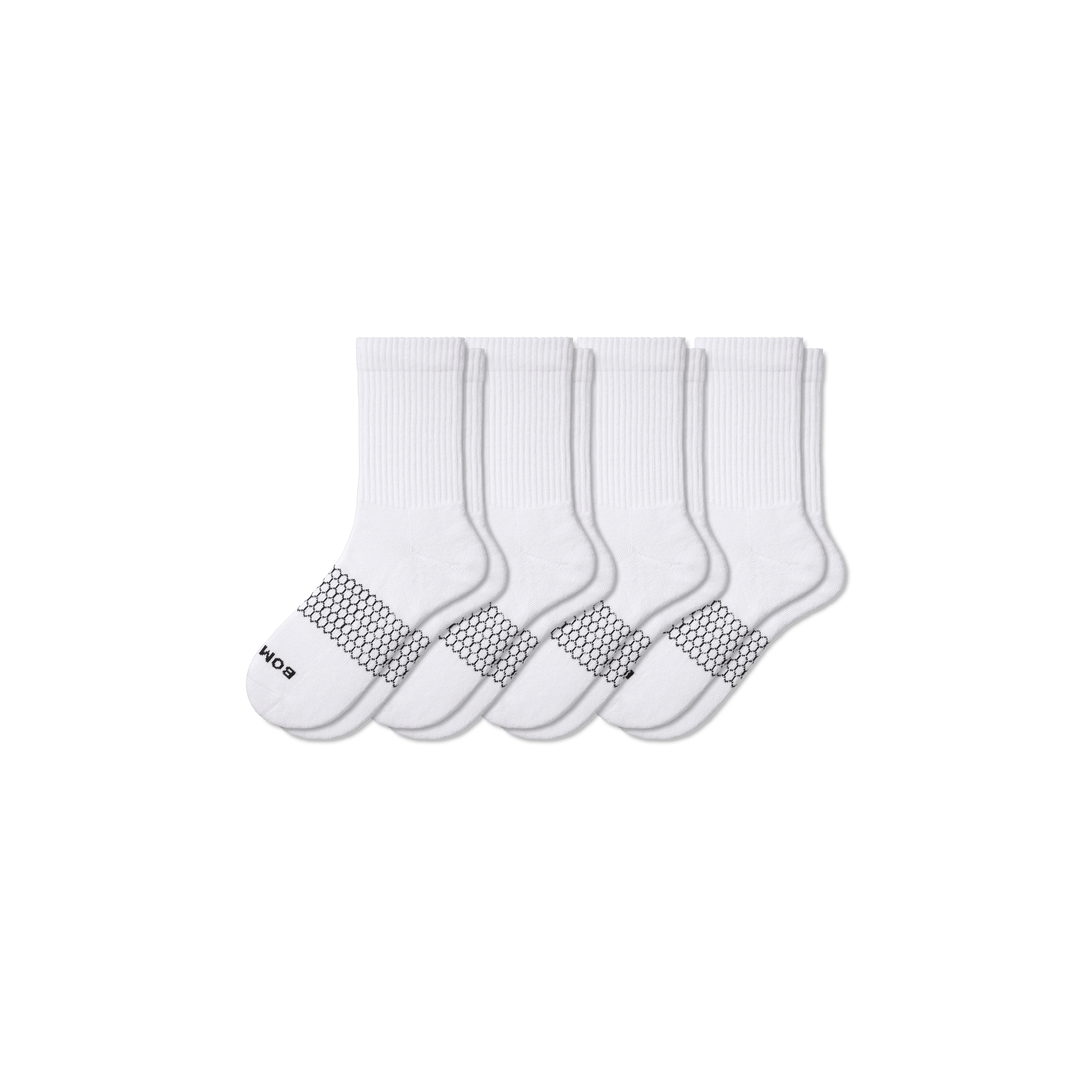 Bombas Solids Half Calf Sock 4-pack In White