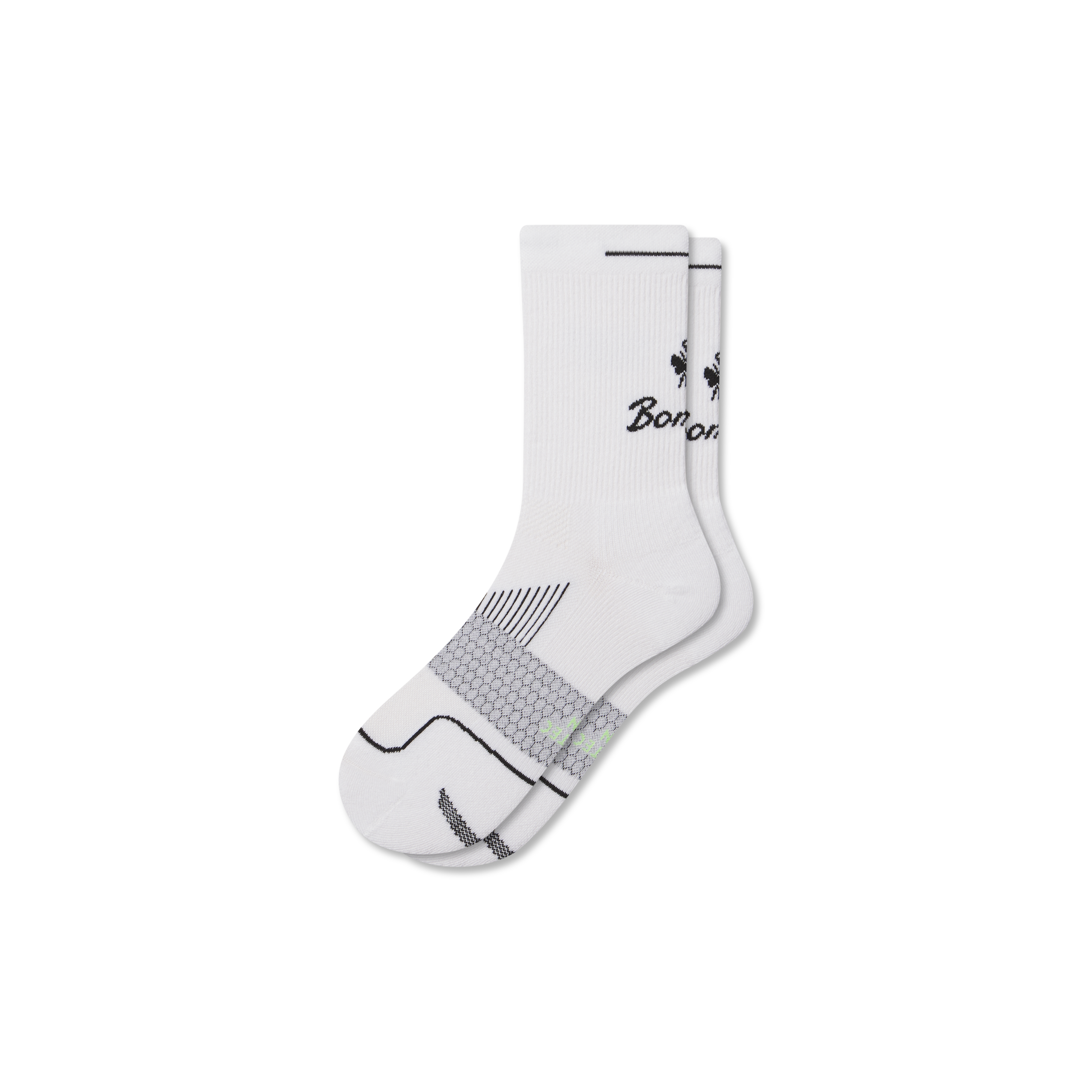 Bombas Running Half Calf Socks In White