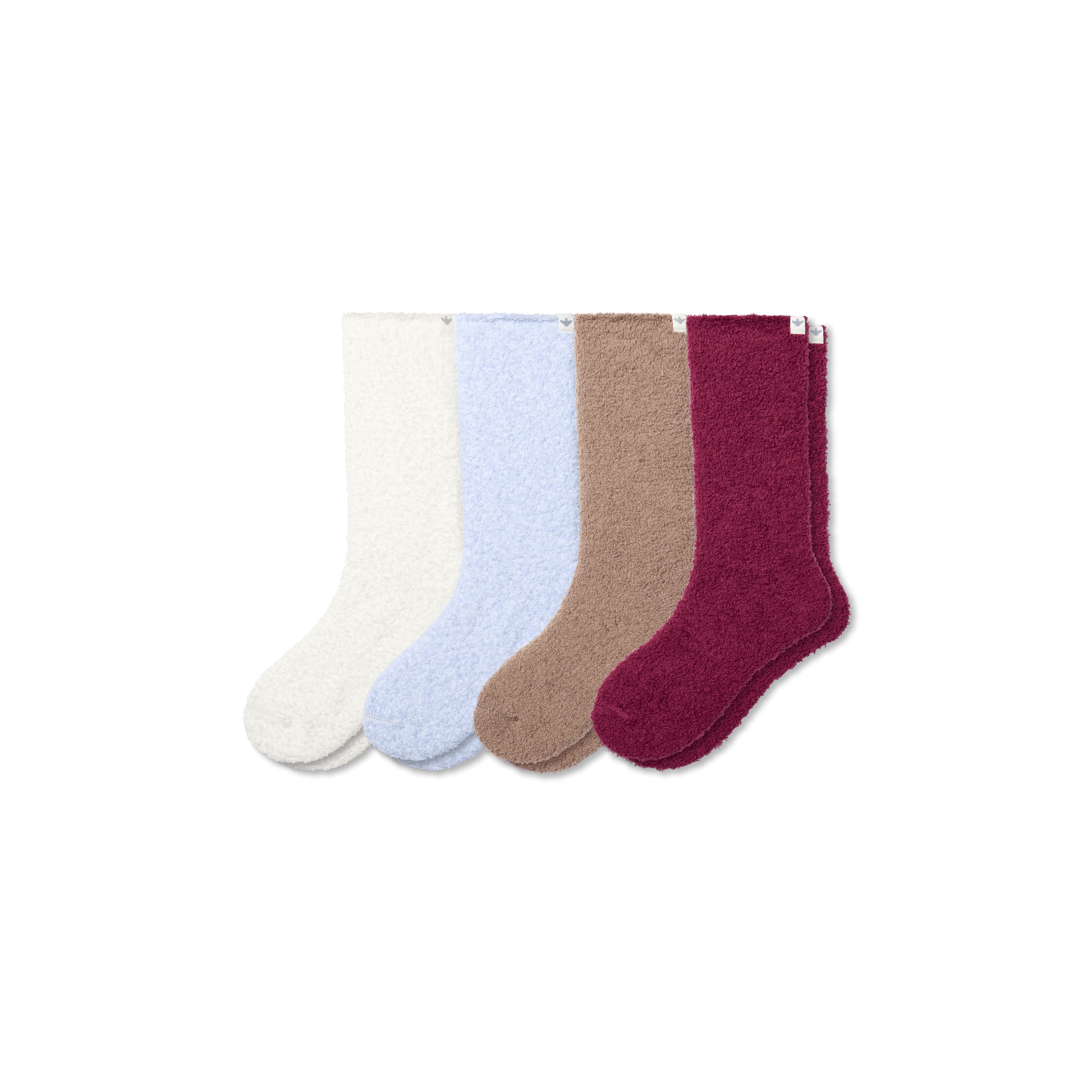 Bombas Fuzzy Sock 4-pack In White Cabernet Mix