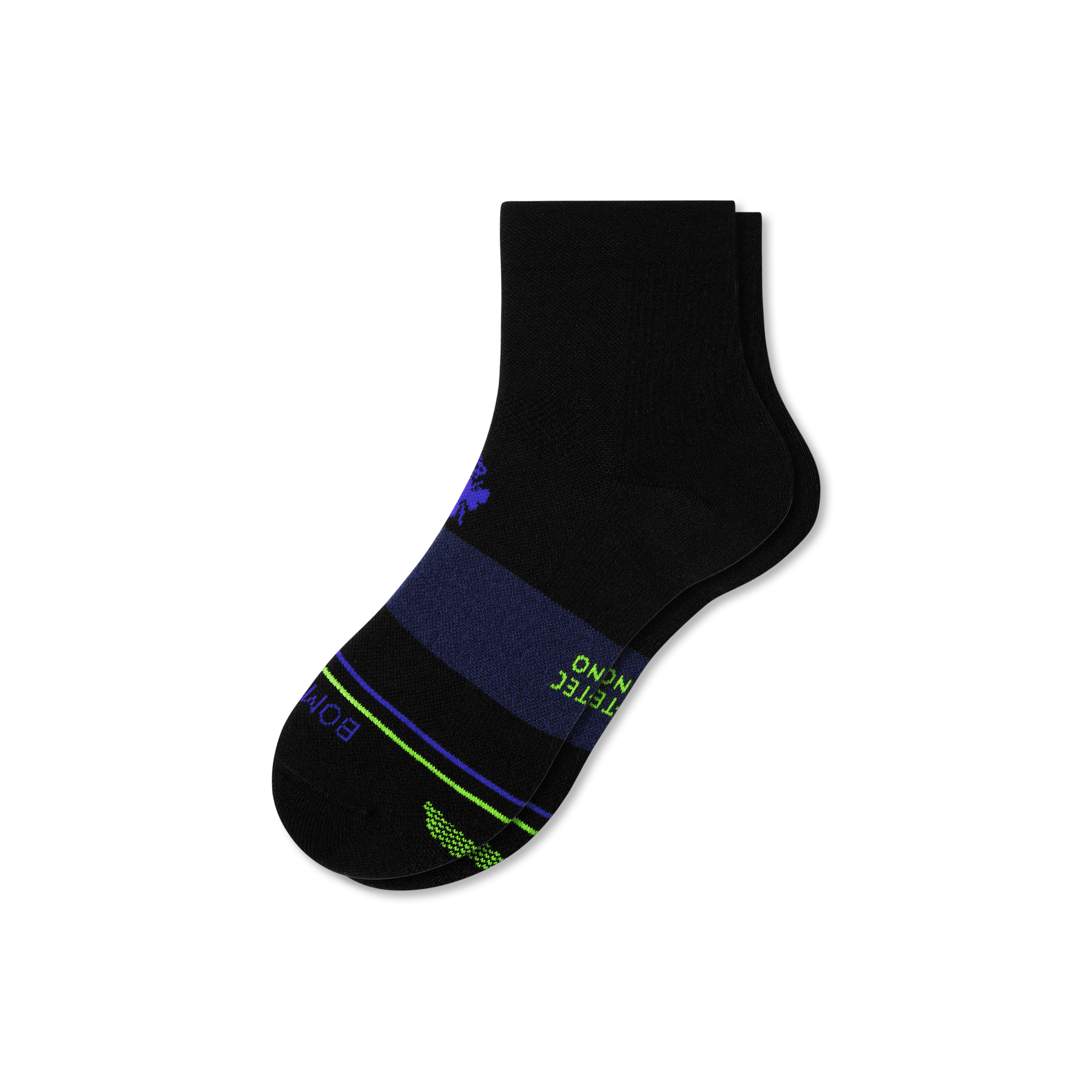 Shop Bombas Merino Wool Blend Athletic Quarter Socks In Black