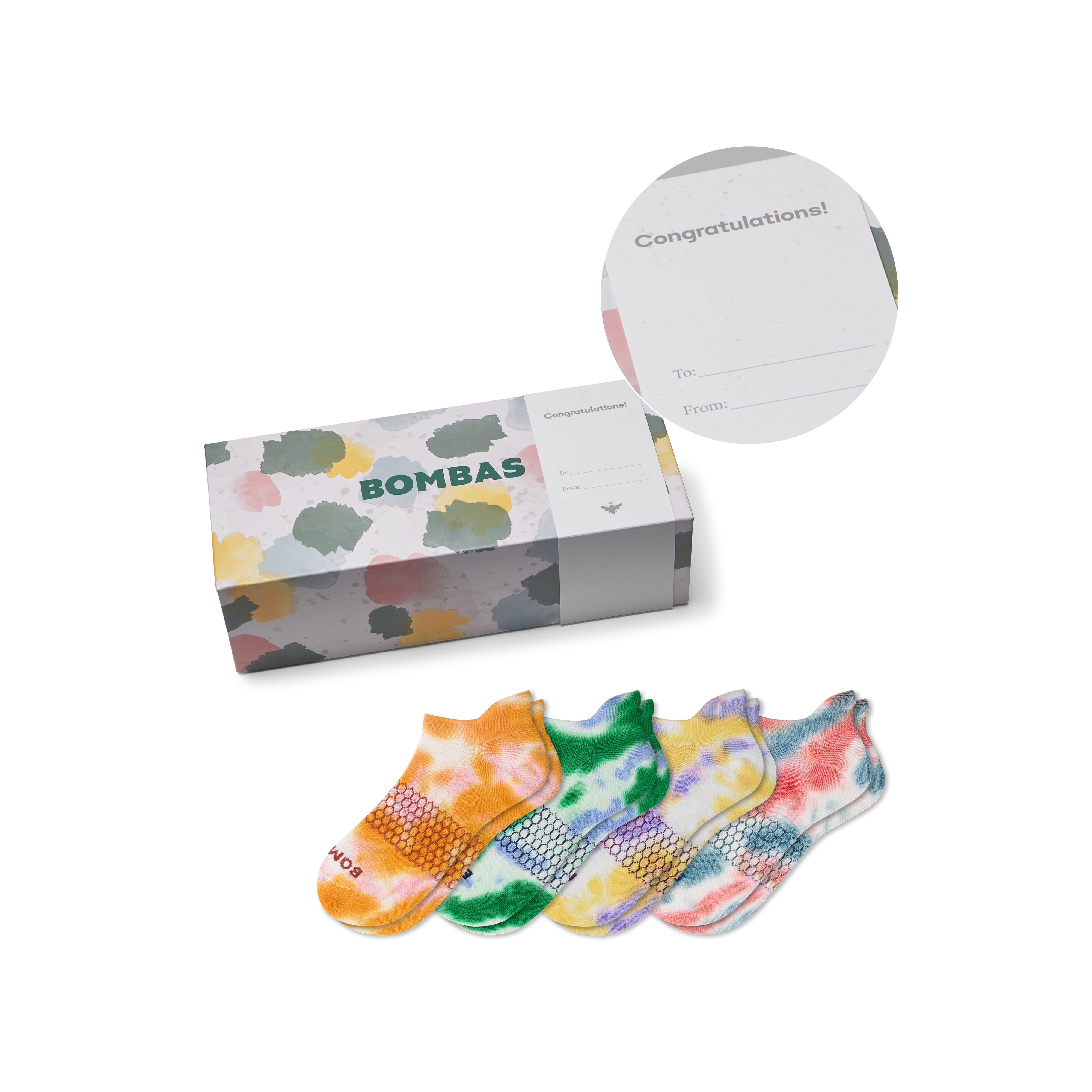 Bombas Celebration Ankle Sock 4-pack Gift Box In Congratulations
