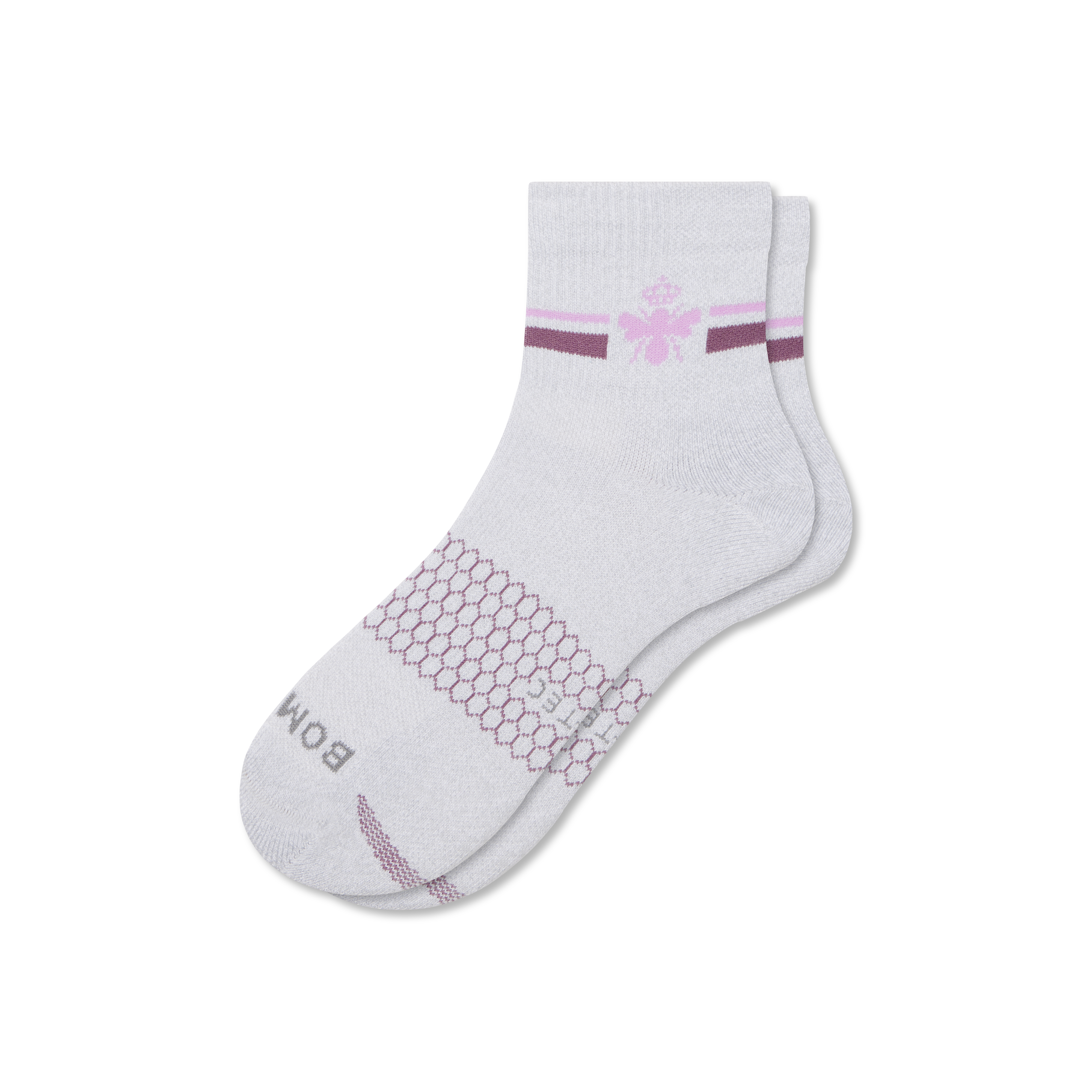 Bombas All-purpose Performance Quarter Socks In Grey Purple