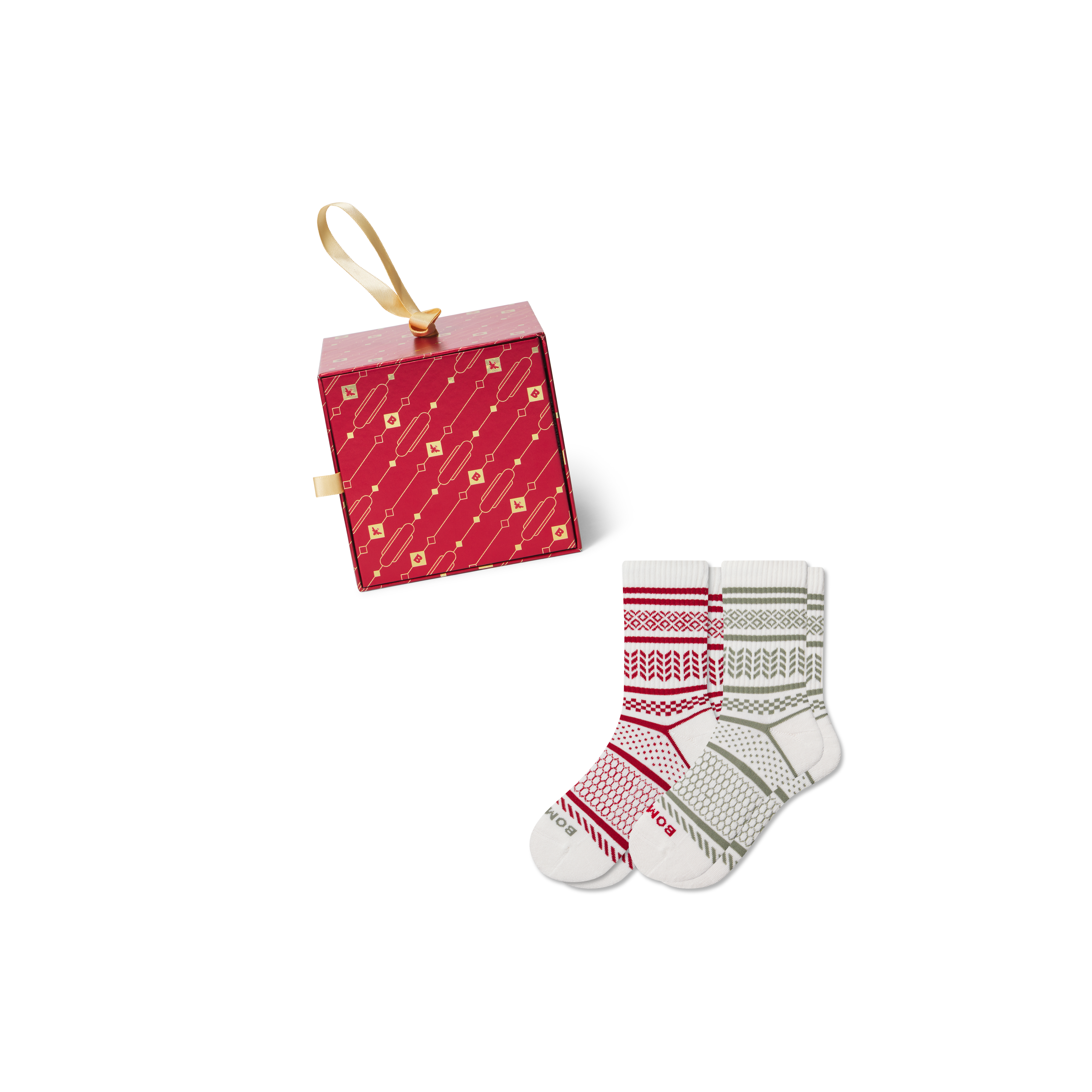 Bombas Fair Isle Half Calf Sock 2-pack Gift Box In Multi