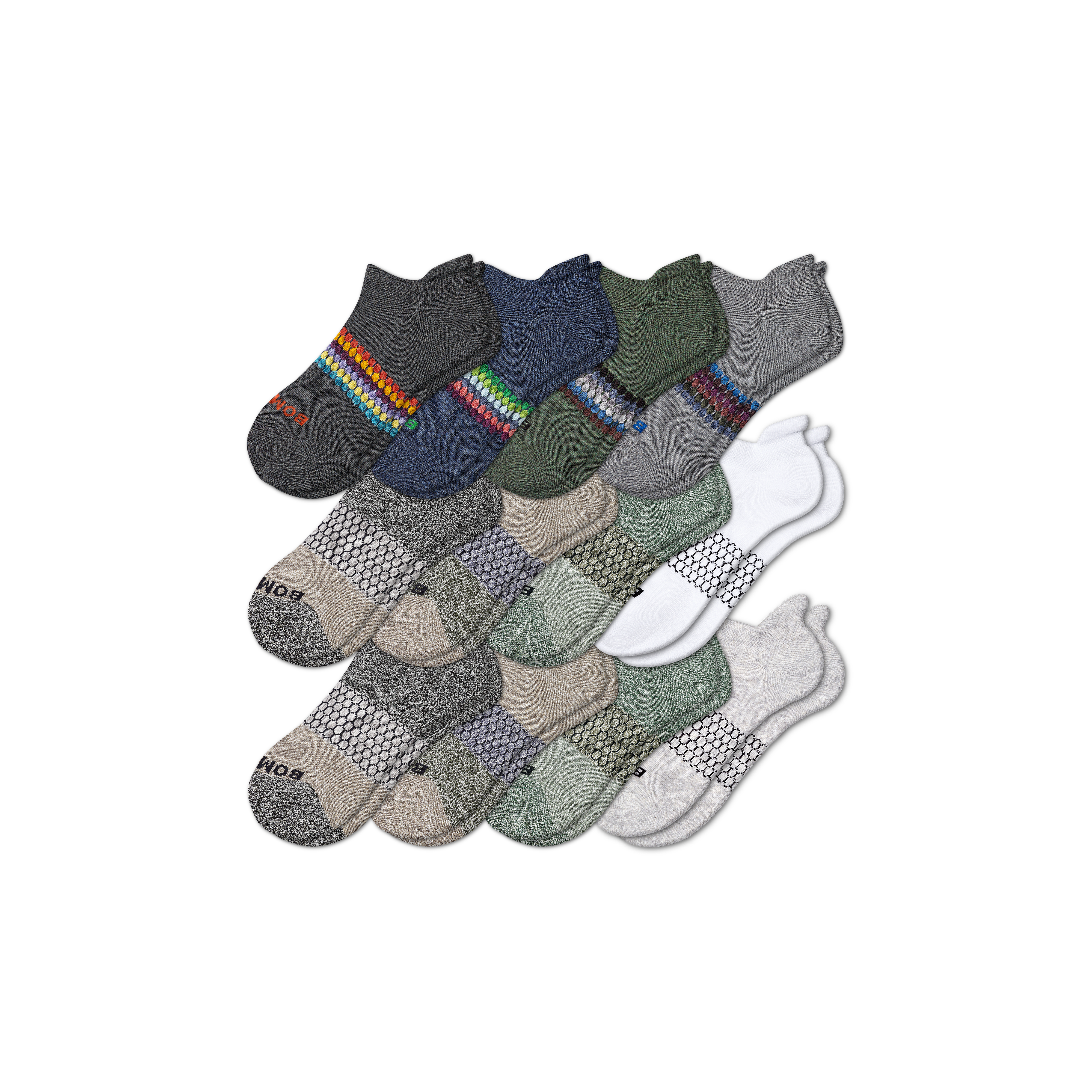 Bombas Ankle Sock 12-pack In Navy Grey Mix