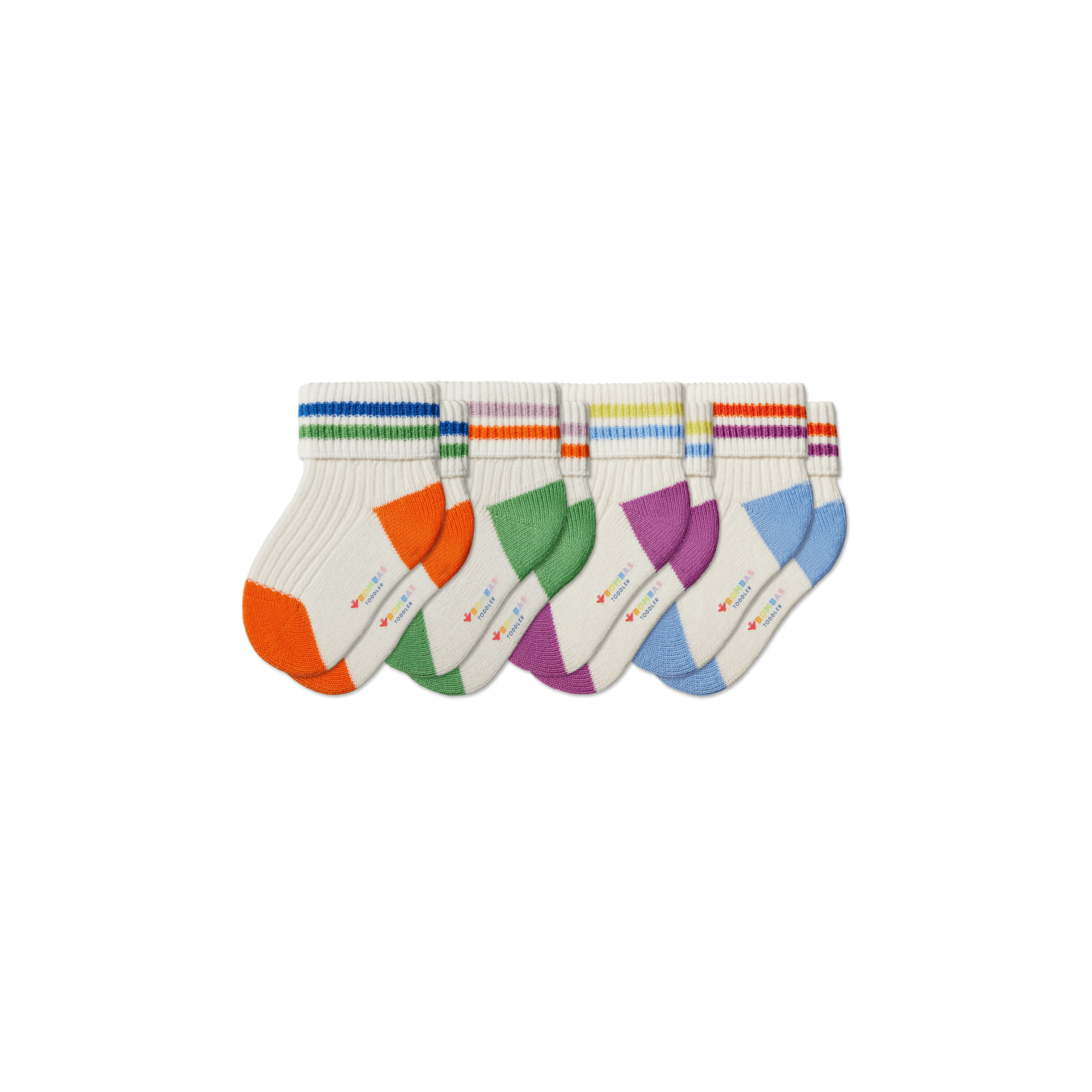 Shop Bombas Toddler Pride Calf Sock 4-pack In Rainbow Mix