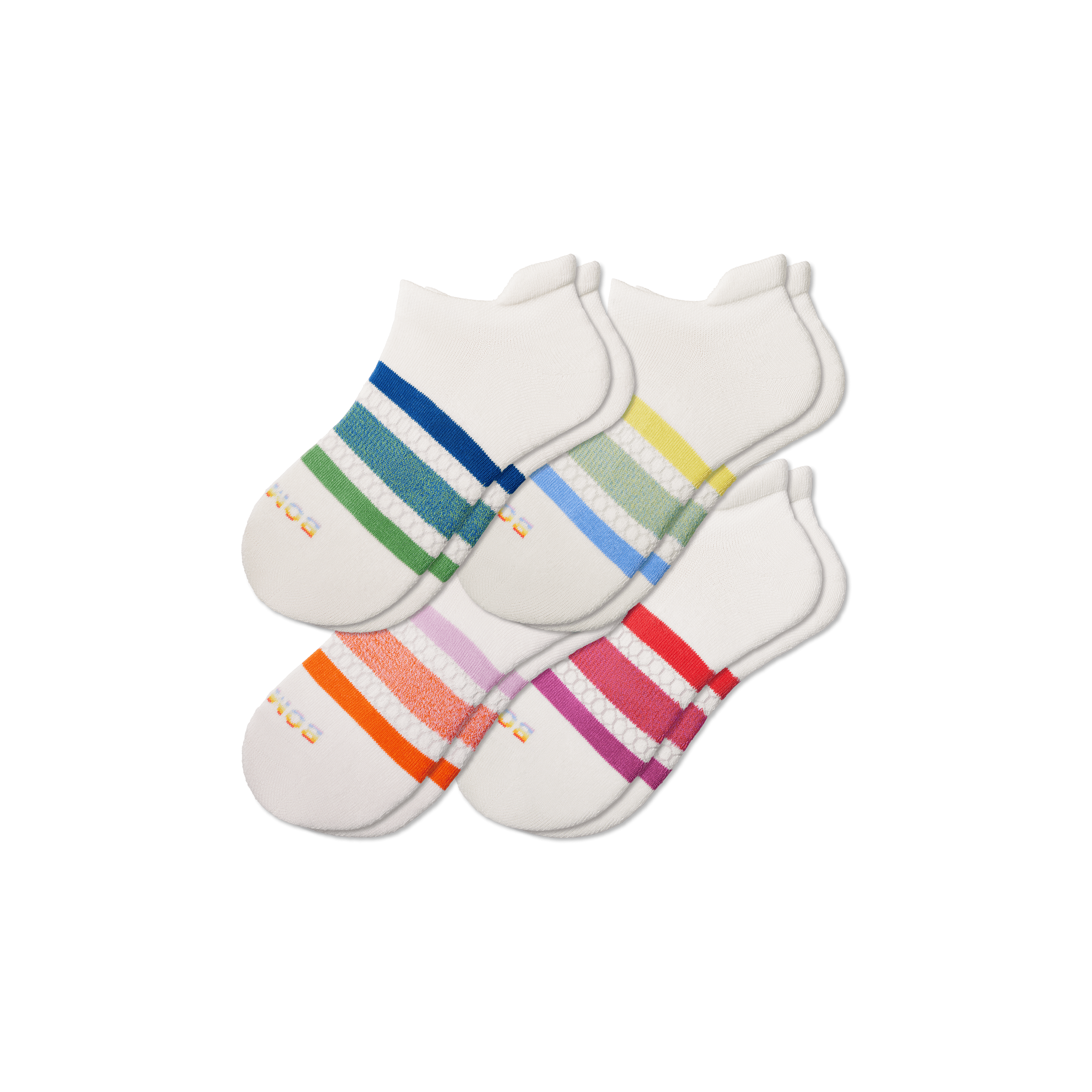 Shop Bombas Pride Ankle Sock 4-pack In Rainbow Varsity Mix