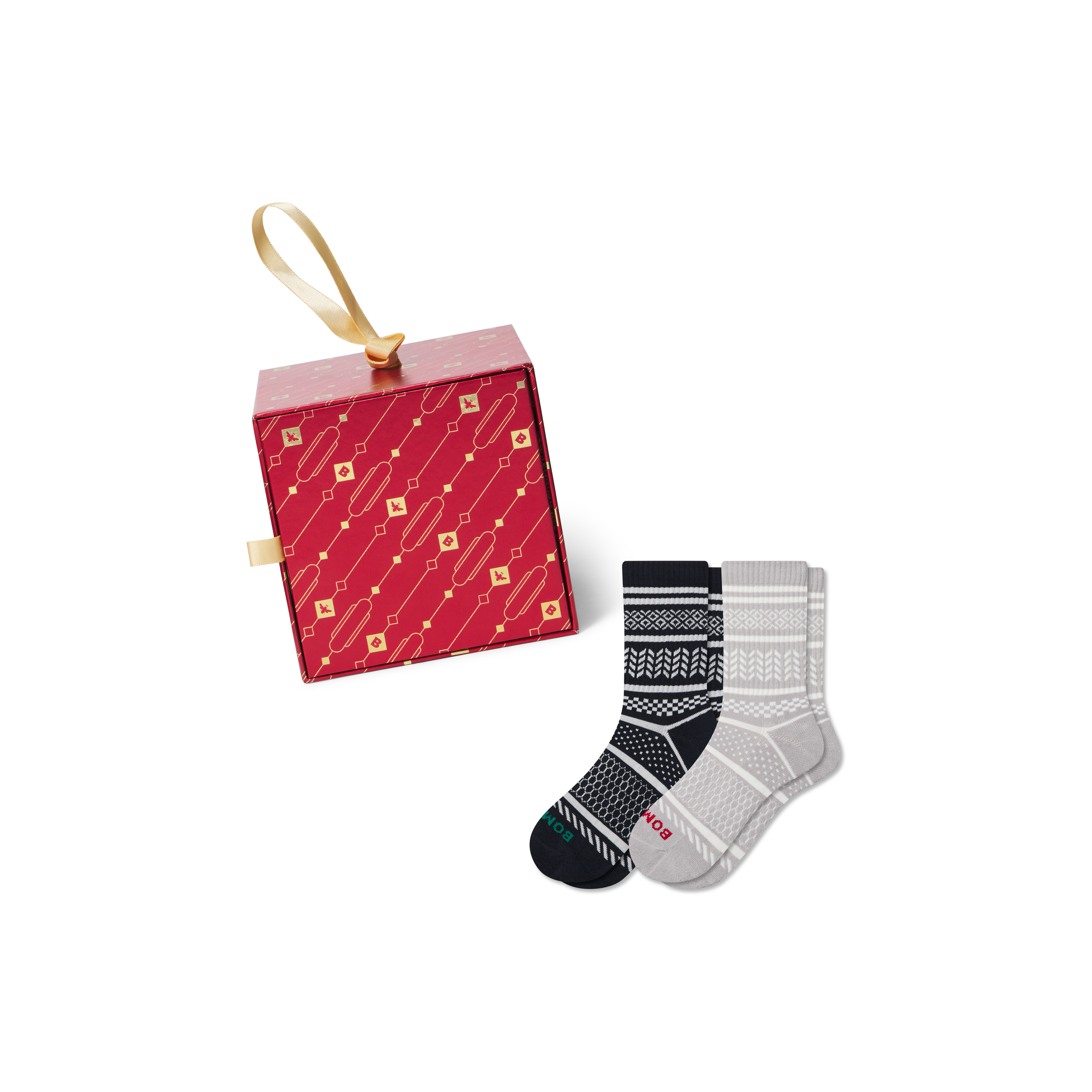 Bombas Fair Isle Half Calf Sock 2-pack Gift Box In Multi