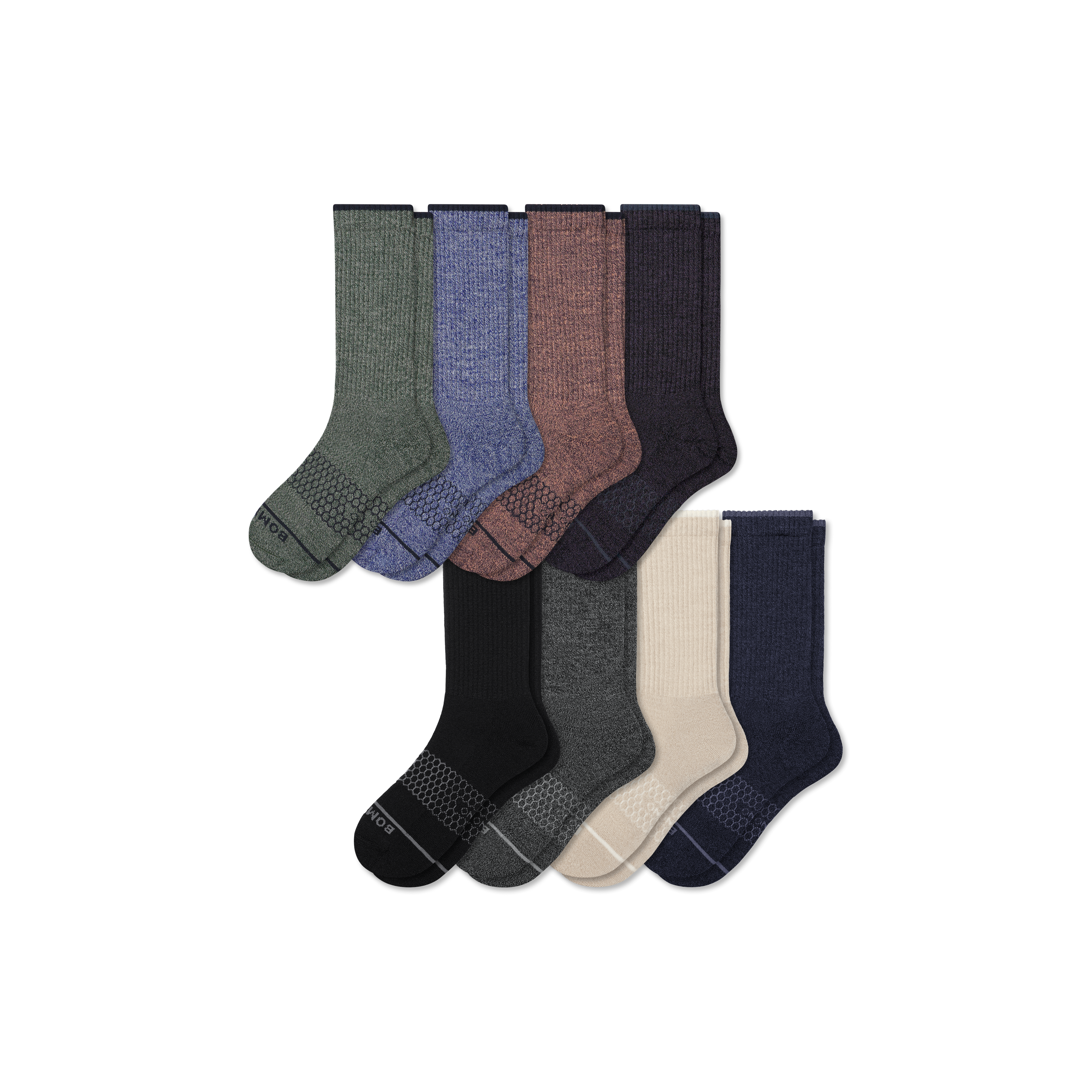 Bombas Merino Wool Blend Calf Sock 8-pack In Multi