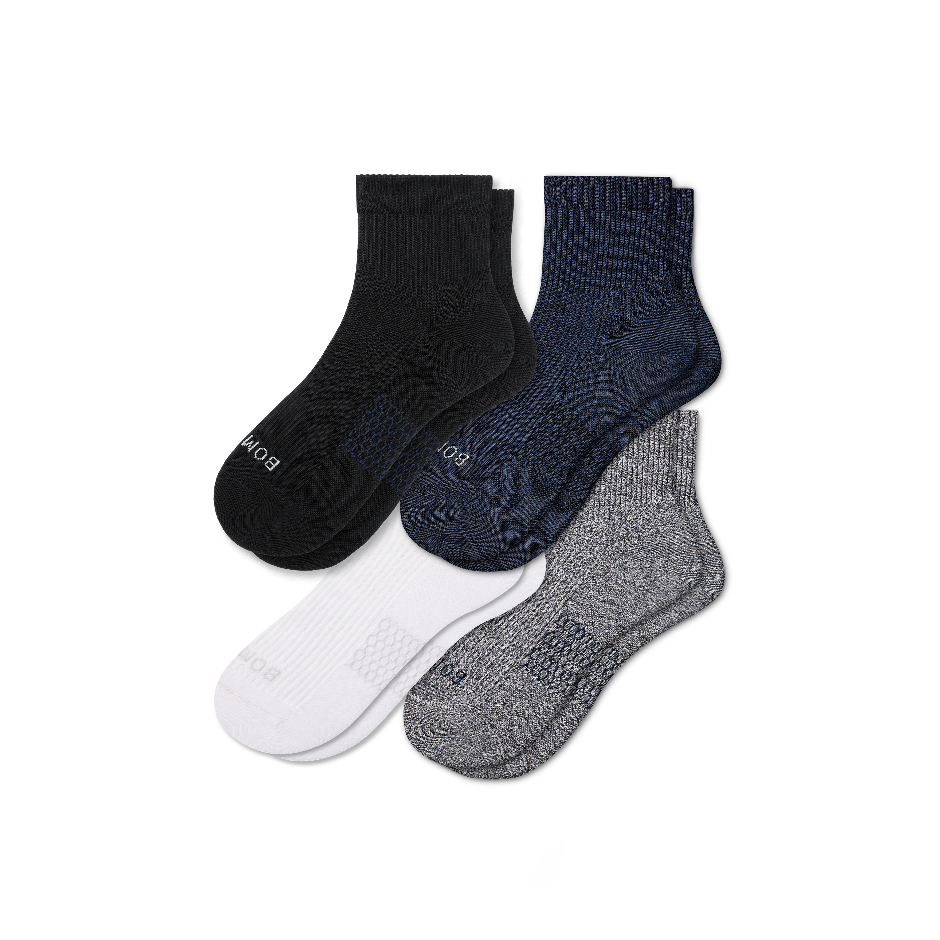 BOMBAS MODERN RIB QUARTER SOCK 4-PACK