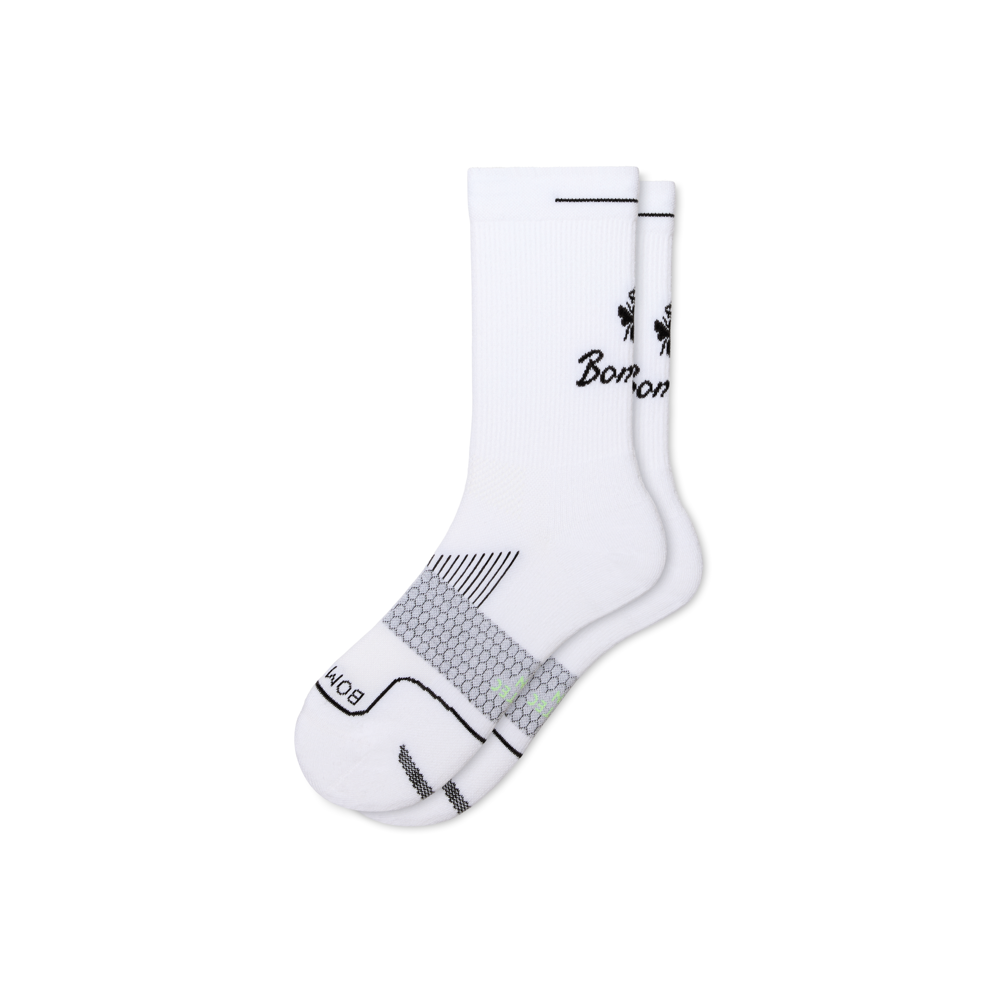 Bombas Running Half Calf Socks In White