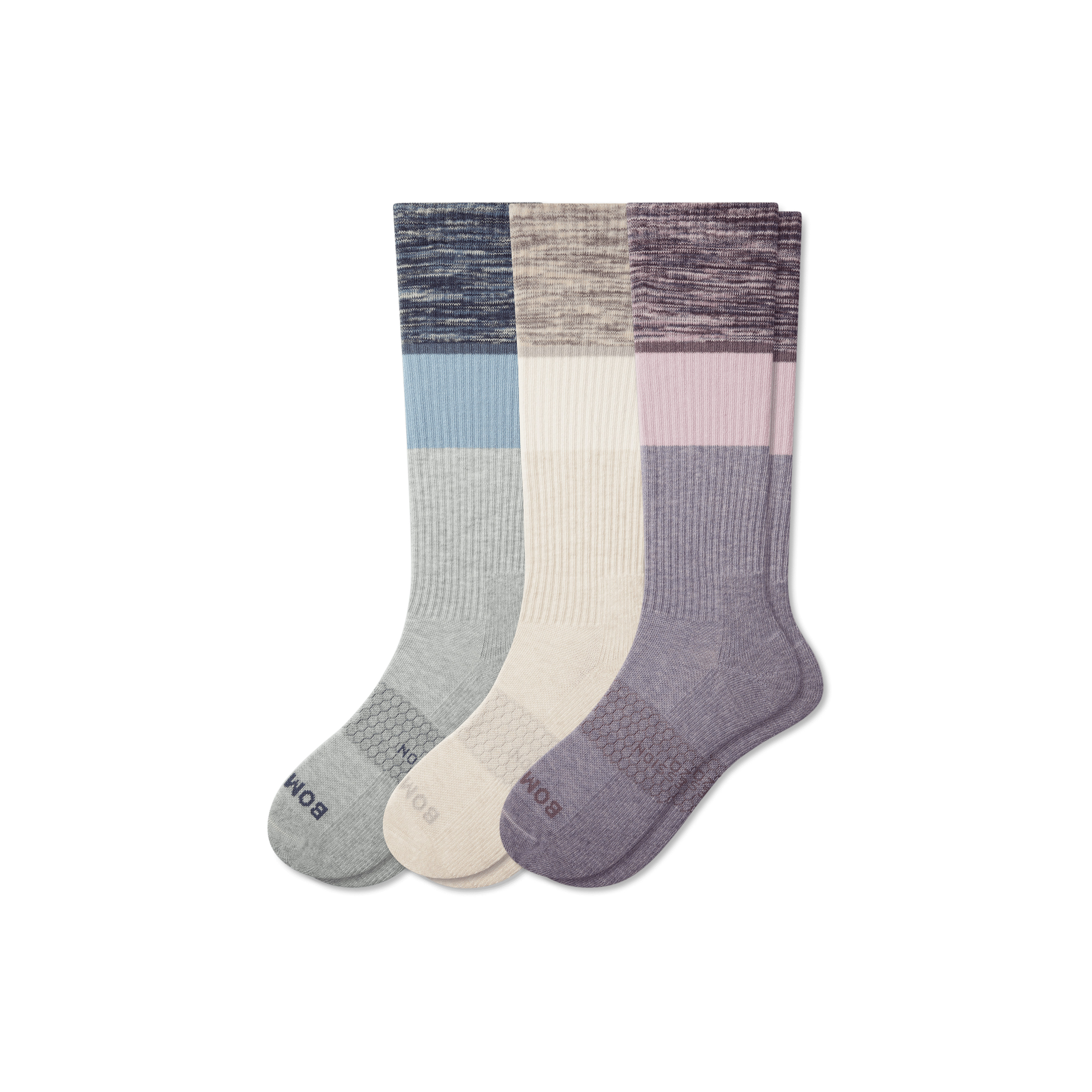 Bombas Everyday Compression Sock 3-pack (15-20mmhg) In Lavender Ivory Mix